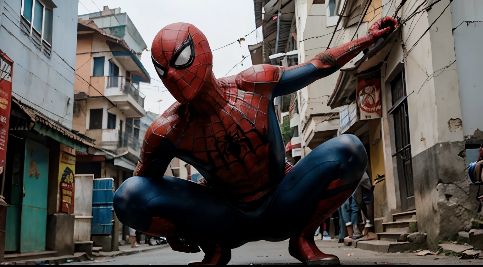 spiderman roaming in the city of kathmandu