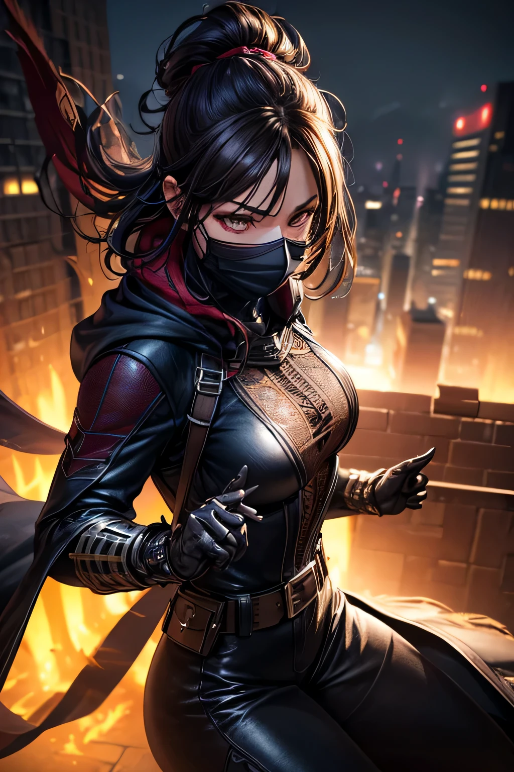 Superhero Spidergirl, dark vintage costume, dark long trenchcoat,  full face mask,on roof, combat stance, highly detailed, vibrant appearance, creative behavior, extremly detailed, imaginative, , spontaneous, highest quality, skin texture, intricate details, (cinematic lighting), RAW photo, 8k, masterpiece,best quality,ultra-detailed,very detailed illustrations,extremely detailed,intricate details,highres,super complex details,extremely detailed 8k cg wallpaper,