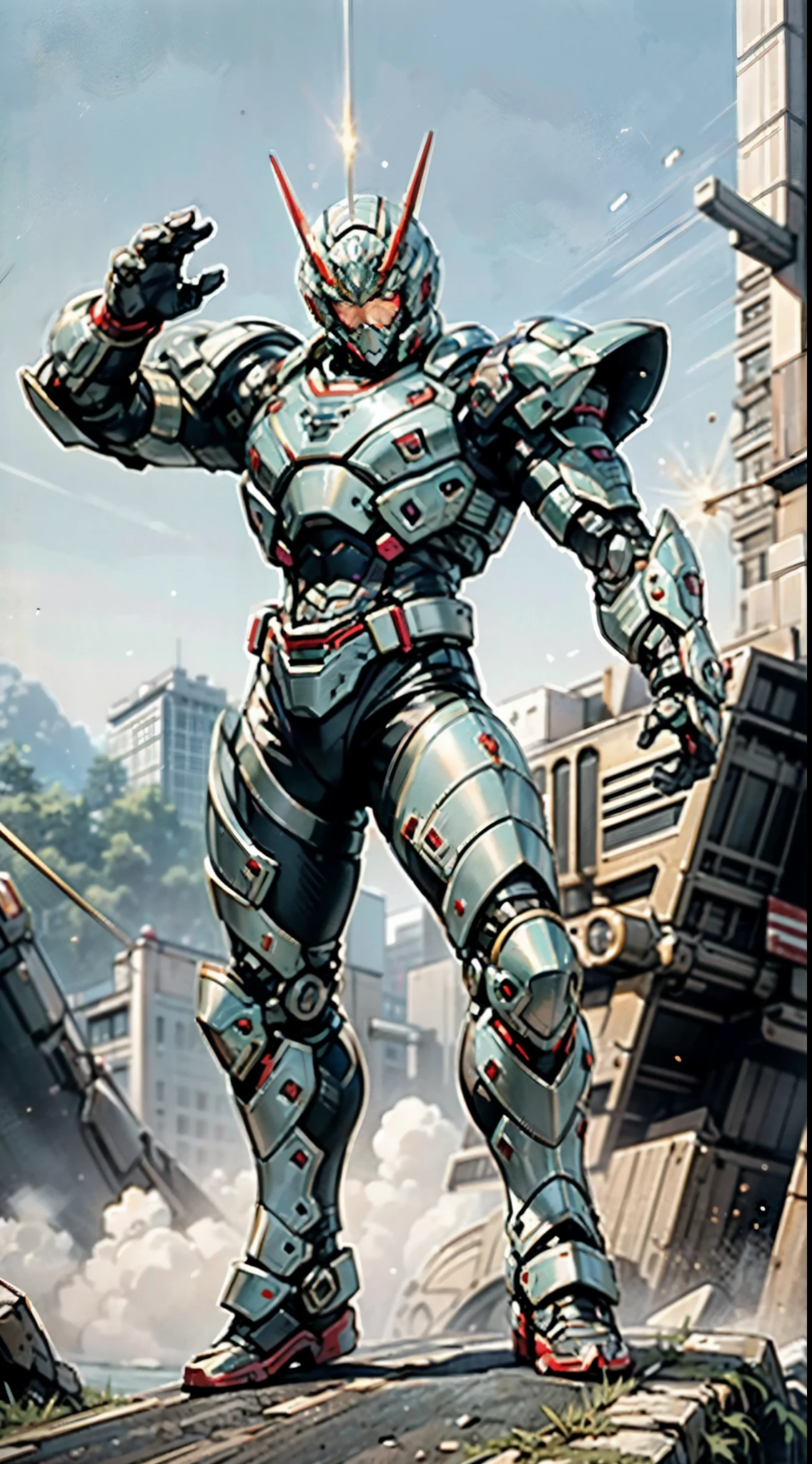 A high-tech combat armor suit inspired by Godzilla concept, Godzilla concept biotech battle armor, High-tech armored suits, psychedelic details, BiophyllTech, add electric power around, A bio-sensitive high-tech battle armor suit infused with Godzilla characteristics, The angular design on the body is illuminated and the display is charging, energy waves, Energy particles, octane render, unreal engine 5, high definition, best quality, highres, ultra-detailed, fantasy, Ultra-complex design, ultra-fine painting, extremely delicate, professional, perfect images quality, realistic, sure real, creativity, RAW photo, UHD, 32k, Natural light, cinematic lighting, best shadow, anatomically correct, masterpiece-anatomy-perfect, masterpiece:1.5