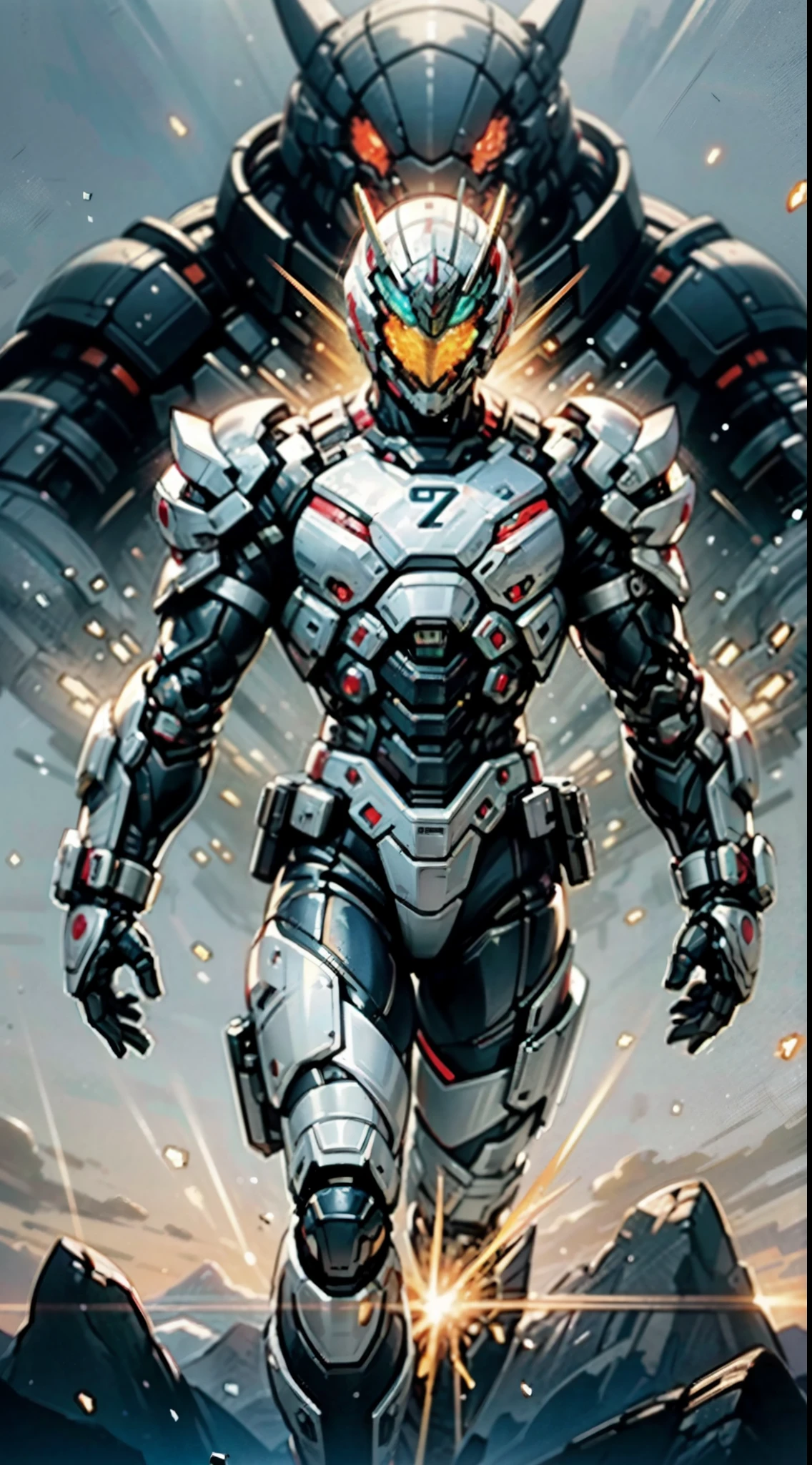 A high-tech combat armor suit inspired by Godzilla concept, Godzilla concept biotech battle armor, High-tech armored suits, psychedelic details, BiophyllTech, add electric power around, A bio-sensitive high-tech battle armor suit infused with Godzilla characteristics, The angular design on the body is illuminated and the display is charging, energy waves, Energy particles, octane render, unreal engine 5, high definition, best quality, highres, ultra-detailed, fantasy, Ultra-complex design, ultra-fine painting, extremely delicate, professional, perfect images quality, realistic, sure real, creativity, RAW photo, UHD, 32k, Natural light, cinematic lighting, best shadow, anatomically correct, masterpiece-anatomy-perfect, masterpiece:1.5