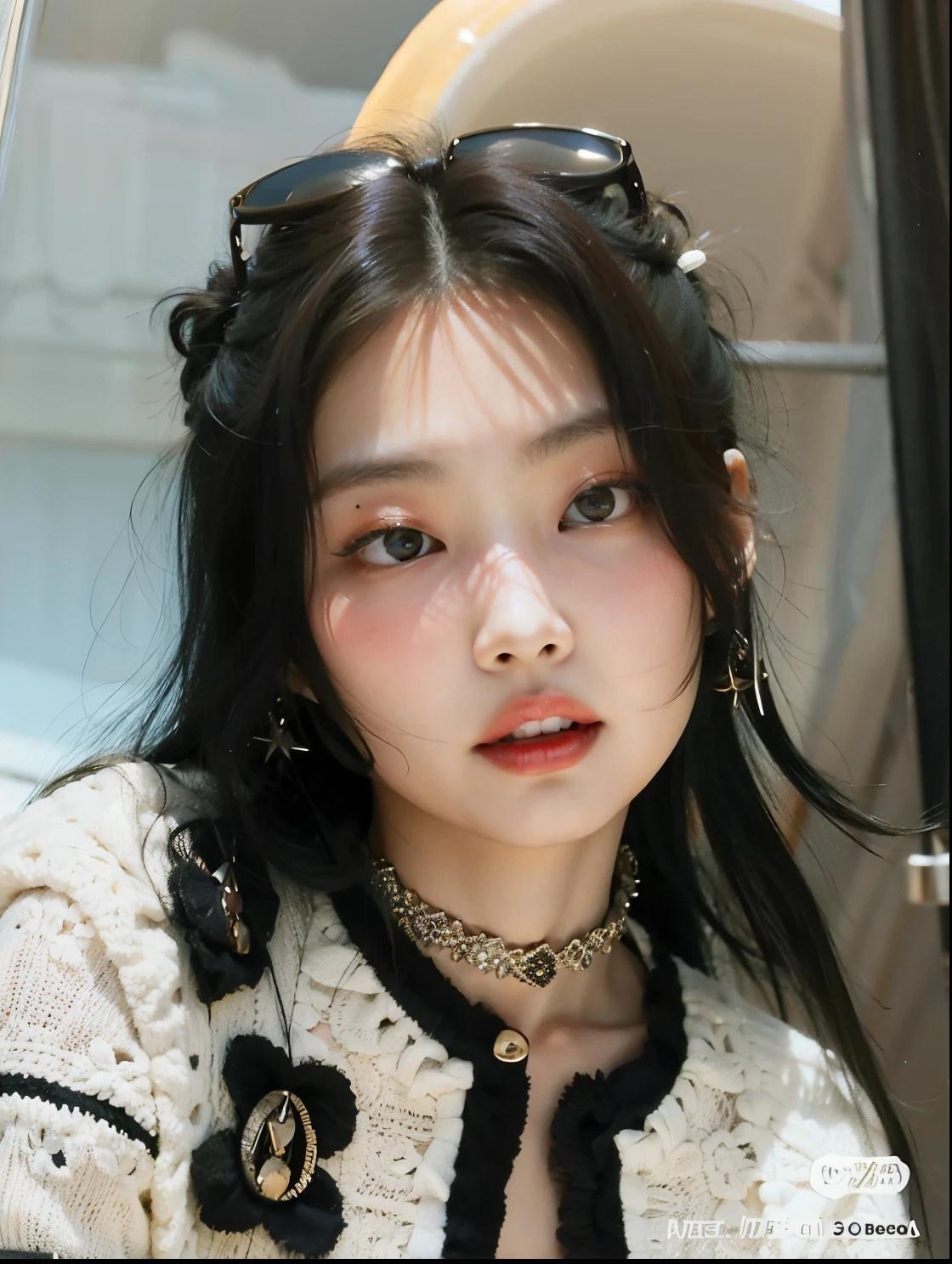 um close up de uma mulher com um cabelo preto e uma camisola branca, cruel korean goth girl, Ulzzang, coreana, maquiagem sul-coreana popular, maquiagem coreana popular, young adorable korean face, Mulher sul-coreana bonita, korean face features, linda mulher coreana jovem, wan adorable korean face, south east asian with round face, mulher coreana jovem bonita