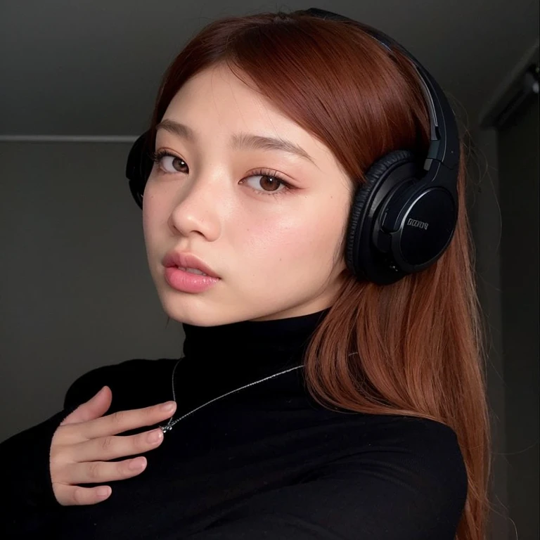 arafed woman com fones de ouvido on looking at the camera, com fones de ouvido, Ulzzang, com fones de ouvido, roupa do Homem-Aranha jossi do blackpink, portrait of jossi do blackpink, Jinyoung Canela, Dom Yunjoo, Heonhwa Choe, usando fones de ouvido pretos, Jaeyeon Nam, jennie blackpink, menina coreana, Parque Ji-min, Lee Ji-eun