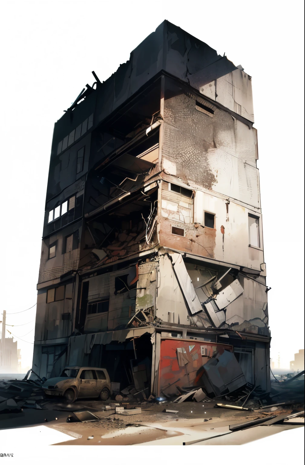 (tmasterpiece, hiquality, beste-Qualit), pixel, pixel арт, (NOhumans),(((whitebackground))), ((((building , generator in a post-apocalyptic wasteland world)))), ((bunker, headquarters, averi, machine, ((A lot of objects))