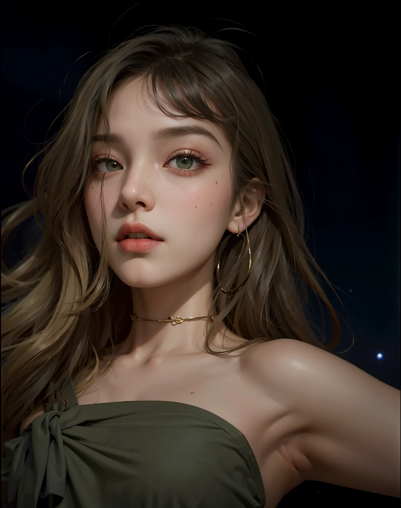 imagem arafada de uma mulher com cabelos longos e um vestido verde, wlop pele brilhante, inspirado no WLOP, em estilo de wlop, loish e wlop, realismo artstyle, Arte no estilo de Guweiz, inspirado em Yanjun Cheng, No estilo de arte de Bowater, O estilo do WLOP, estilo de arte realista
