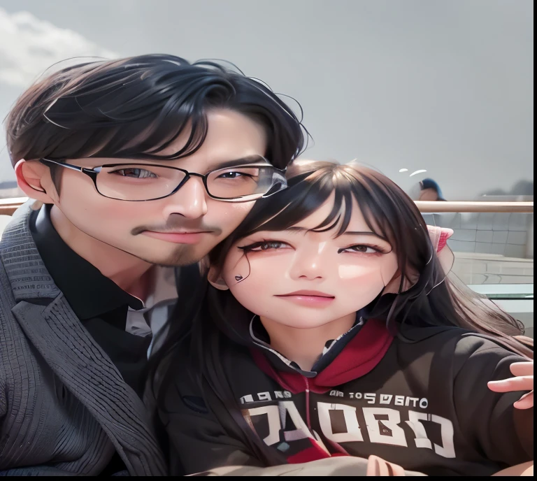 They sat together on a bench and watched the camera, Guviz-style artwork, inspired by Yanjun Cheng, yanjun cheng, Guviz, Kawaii realistic portrait, hyper realistic anime, loish and ross tran, wlop and ross thran, guweiz masterpiece, Realistic. Cheng Yi