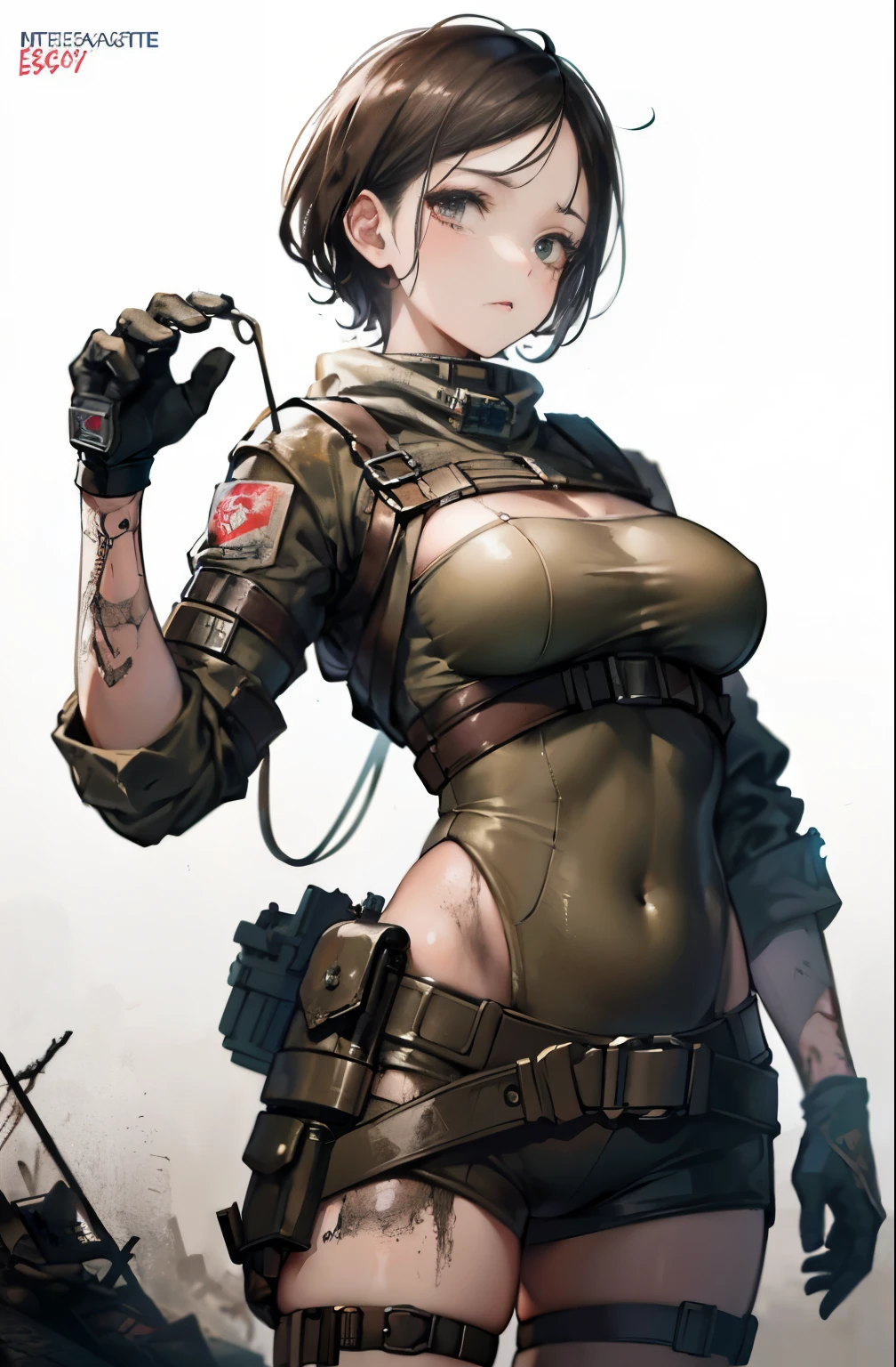 (tmasterpiece, hiquality, beste-Qualit), pixel, pixel арт, 1 girl , body complet, (((Contemptuous, Hesitate))), (((whitebackground))), ((((Characters in the post-apocalyptic world of the wasteland)))), ((dresssewing, bunker, headquarters, averi, machine, ((A lot of objects))
