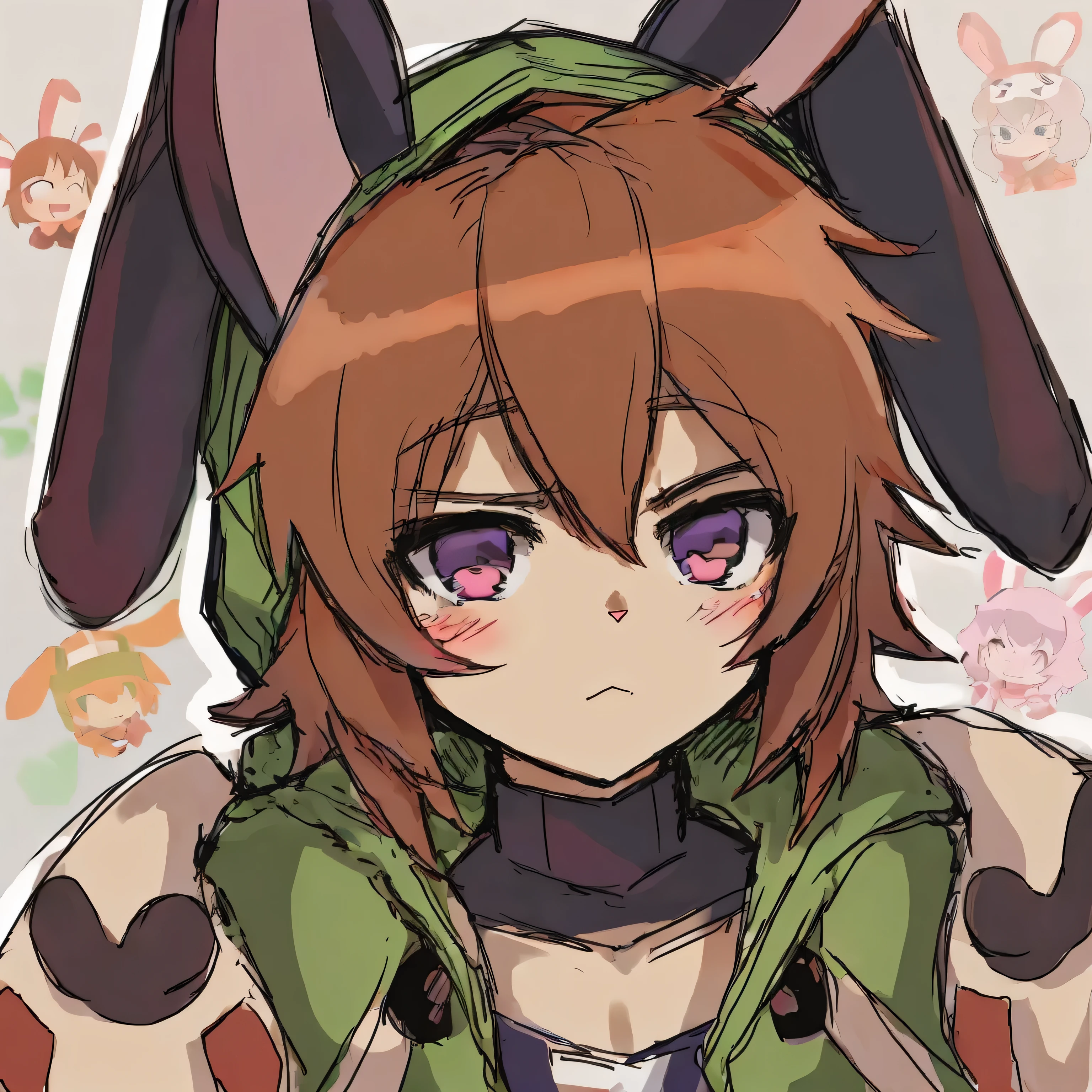 male anime character) with a (young anime man) look. featuring (anime moe artstyle), featuring (1 male). He wearing a (hoodie black) and has cute (rabbit ears) that are either (bunny ears), (long floppy rabbit ears:1.2), or (big rabbit ears:1.1) kemonomimi, with (auburn hair: 1.3) anime boy with purple eyes and a bunny ears, anime bunnyboy, rin, cute anime bunnyboy, anime boy with bunny ears, nekomimi, neferpitou, hajime yatate, katsushika, bunnyboy, mika kurai demon, anime moe artstyle, hana yata