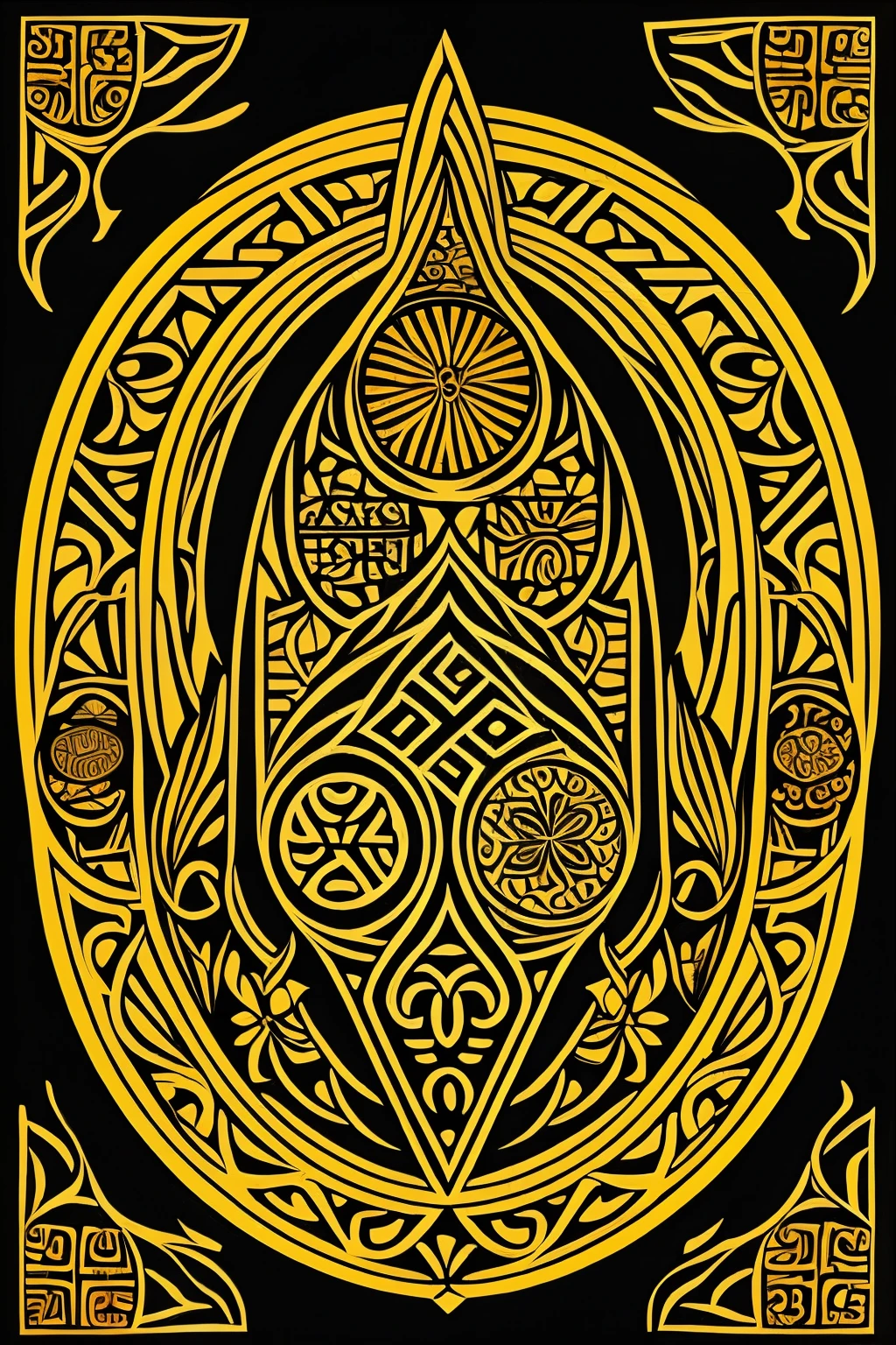 Logotipo de simbologia ,with African pattern, african orisha religion, mais cores