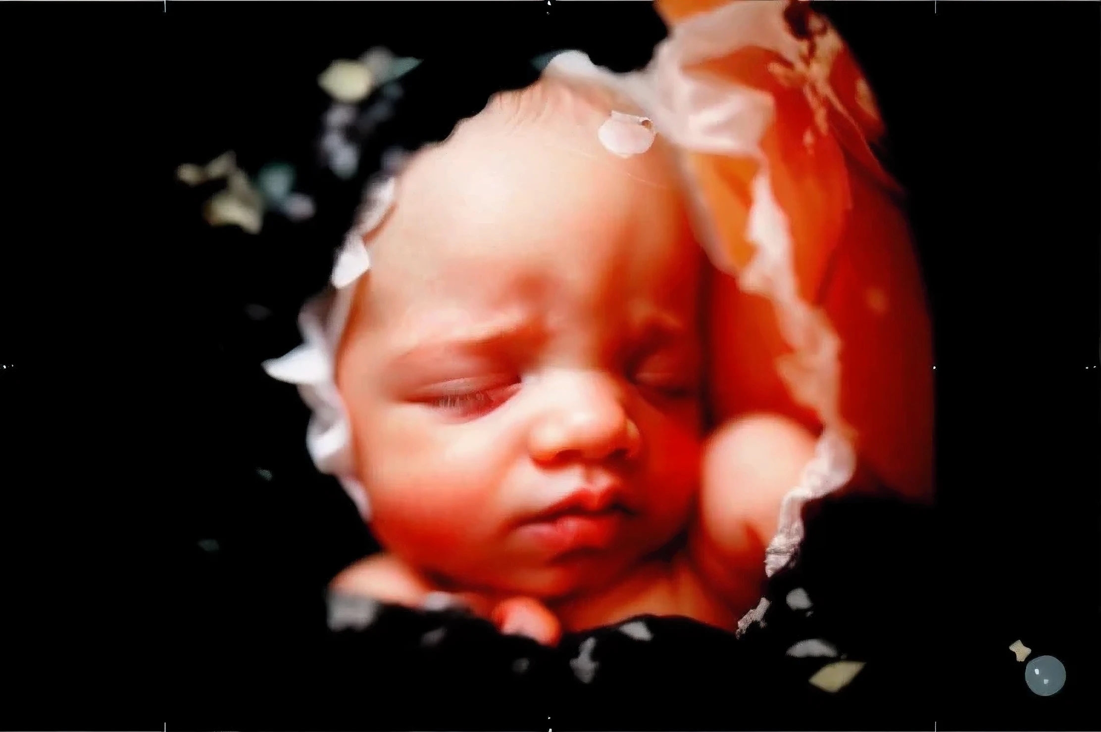 white baby boy, white skin, portrait, sleeping baby, fetus, inside womb, rosy face, hd, realistic, cute,  8k, uhd, high quality, sharp focus, the composition beautiful rich and bright