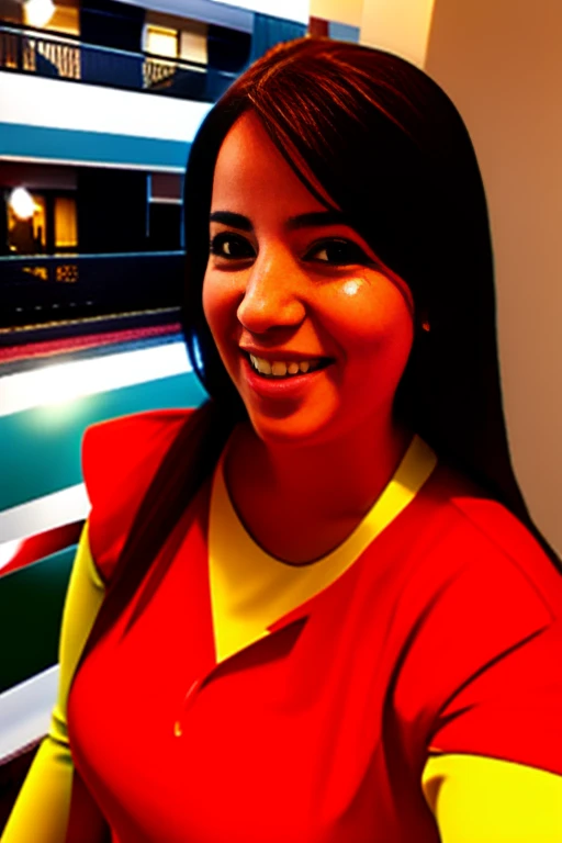 milekas, mujer latina tomandose una selfie en un balcon de un edificio