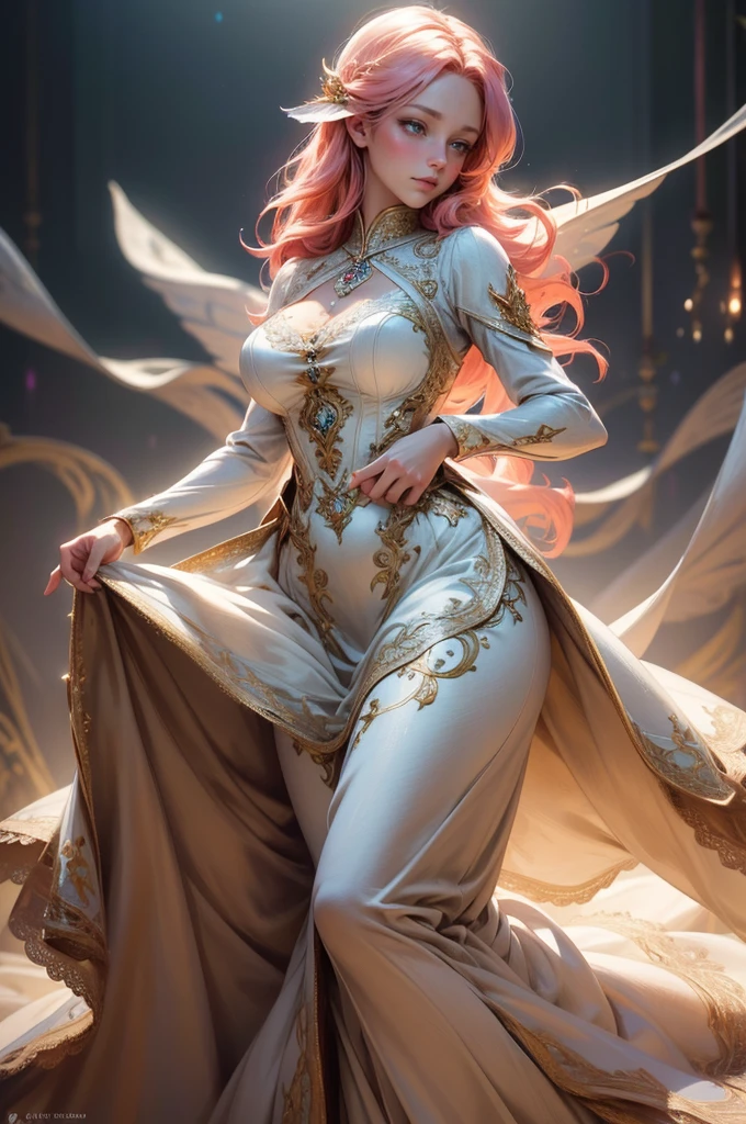 {-erro_de_anatomia:1.0}(best quality,4k,8k,highres,masterpiece:1.2), ultra-detailed, (realistic,photorealistic,photo-realistic:1.37), mature milf, illyasviel von einzbern, redhead hair, full body, vibrant colors, glowing skin, mesmerizing eyes, elegant pose, enchanting background, delicate lace dress, surreal lighting, ethereal atmosphere, mystical aura, intricate details, artistic medium, digital illustration, fantasy, anime, dancing litghtly
