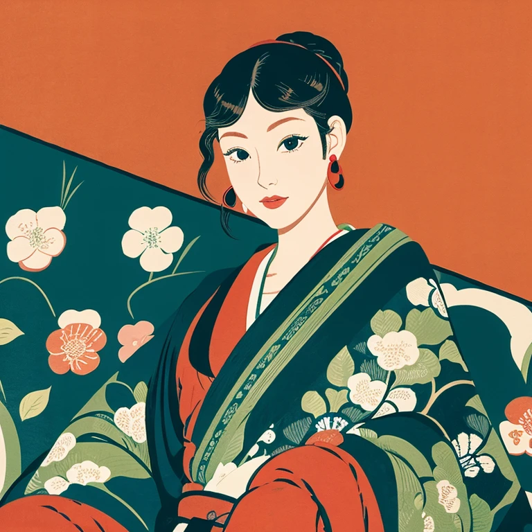 Illustration style、Fashionable、ukiyoe painting