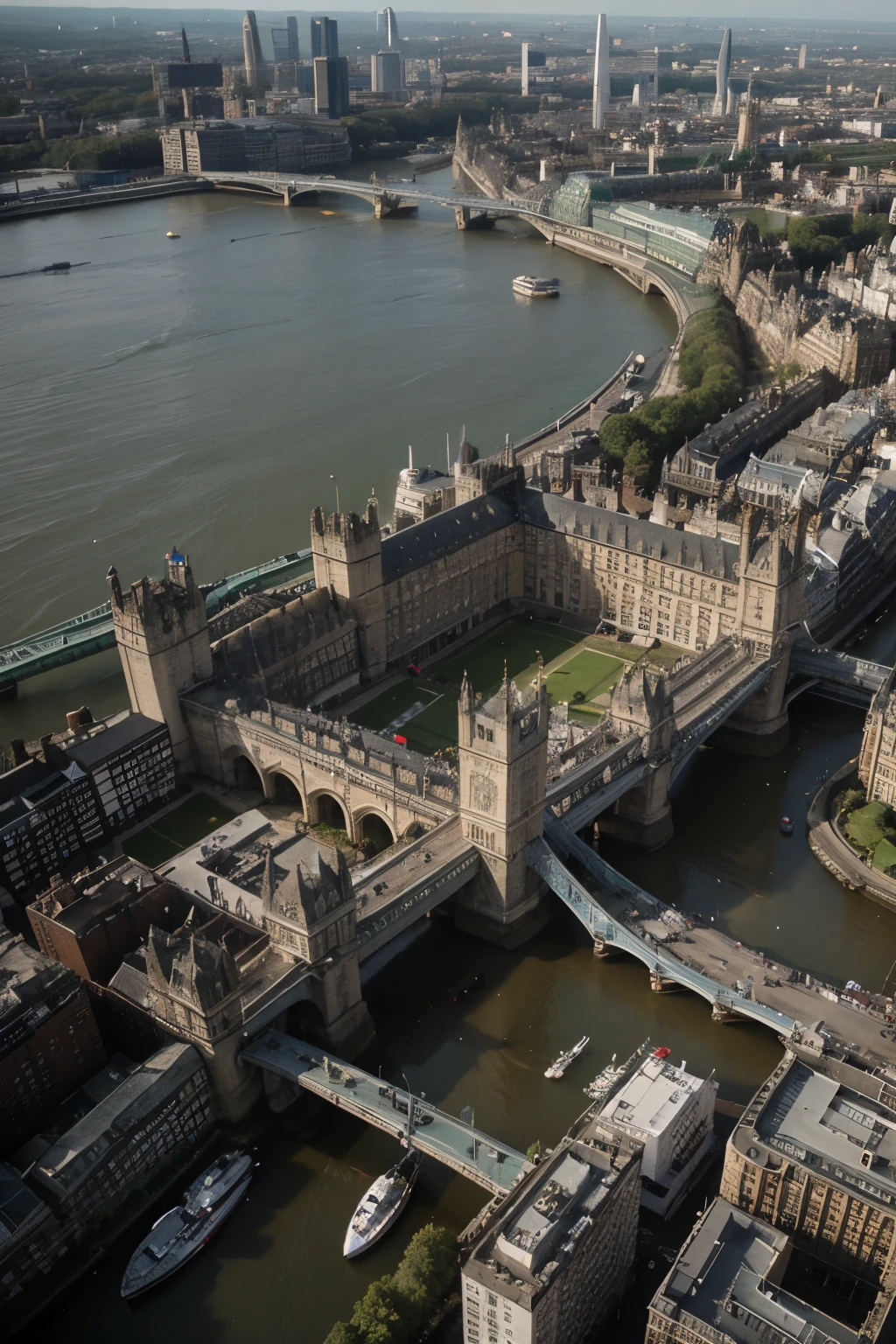 Aerial view of the entire London palace