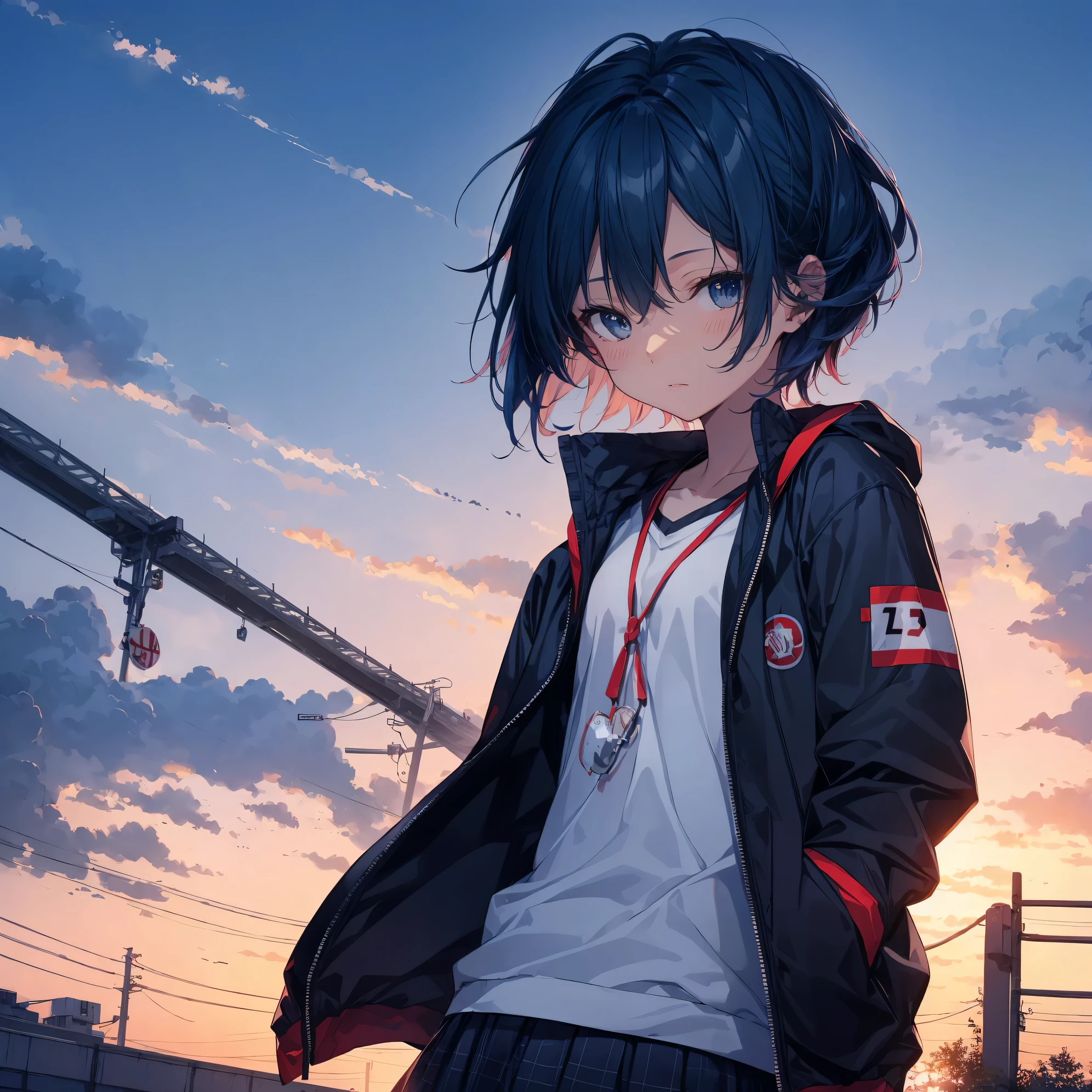Super high quality by the art god, Ultra-detailed, High resolution, anime moe art style, best anime 8K konachan wallpaper, Pixiv Contest Winner, Perfect Anatomy, BREAK,(Draw a girl sleepily walking to school. ),BREAK, 1girl in, (Solo,Lori,child,13years:1.3),Full limbs, complete fingers,a junior high school student, Androgynous attraction, (Very short hair), Sleeping hair, hair messy, flat chest, Small butt, groin, Small eyes,Beautiful detailed black eyes, Well-proportioned iris and pupils, disgusted eye, High resolution detailed hair, School uniform, Skirt, On the way to school. BREAK,Ultra-detailed細なスキン, Best lighting by famous artists, 8K, Illustration,