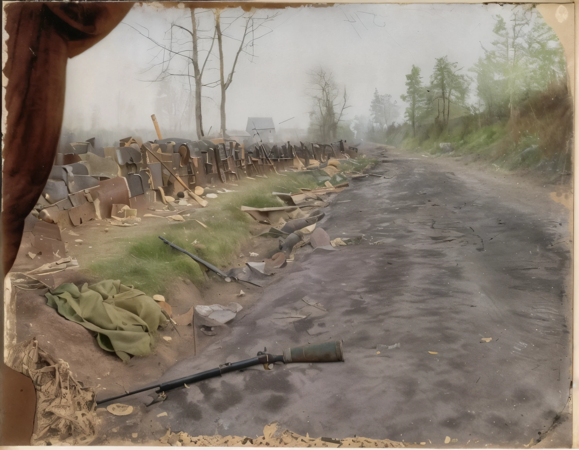 there is a picture of a road with a bunch of old guns on it, colourized, colourised, 1914, 1 9 1 4, 1916, 1 9 1 6, 1911, 1915, 1 9 1 0, 1910, 1919, 1 9 1 9