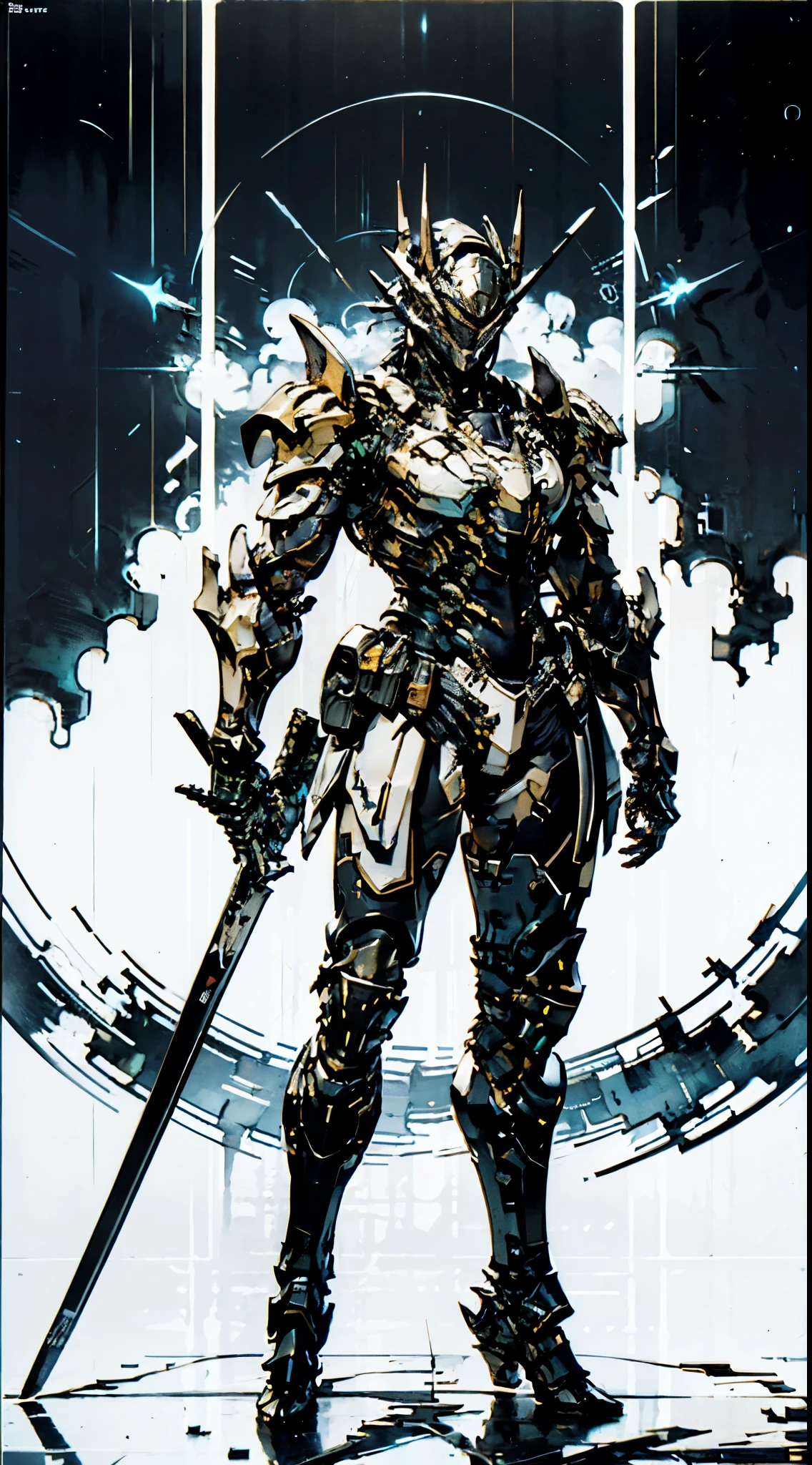 A high-tech combat armor suit inspired by Godzilla concept, Godzilla concept biotech battle armor, High-tech armored suits, psychedelic details, BiophyllTech, add electric power around, A bio-sensitive high-tech battle armor suit infused with Godzilla characteristics, The angular design on the body is illuminated and the display is charging, energy waves, Energy particles, octane render, unreal engine 5, high definition, best quality, highres, ultra-detailed, fantasy, Ultra-complex design, ultra-fine painting, extremely delicate, professional, perfect images quality, realistic, sure real, creativity, RAW photo, UHD, 32k, Natural light, cinematic lighting, best shadow, anatomically correct, masterpiece-anatomy-perfect, masterpiece:1.5
