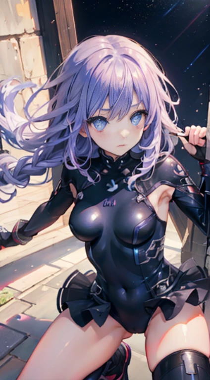 masutepiece, Best Quality, Pose leaning against wall,Squat ,Crab crotch,leotard,highleg, Elegant, 1girl in, thigh high boots, well-muscled,Cute, blushed, Looking at Viewer, From above,, Mini skirt, White and black striped T-shirt, Blue eyes, Beautiful eyes, Beautiful background, light Particle, Sun rays, Dramatic Lighting, Outside, shiny, Realistic, masutepiece, Best Quality, Ultra-detailed, Detailed, Scenery, Beautiful detailed eyes, detailed hairs
