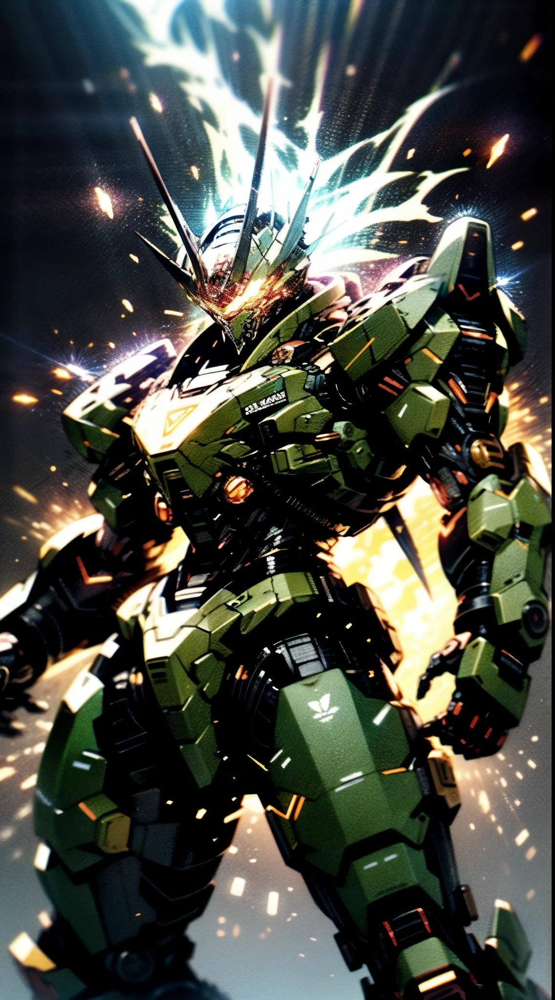 A high-tech combat armor suit inspired by Godzilla concept, Godzilla concept biotech battle armor, High-tech armored suits, psychedelic details, BiophyllTech, add electric power around, A bio-sensitive high-tech battle armor suit infused with Godzilla characteristics, The angular design on the body is illuminated and the display is charging, energy waves, Energy particles, octane render, unreal engine 5, high definition, best quality, highres, ultra-detailed, fantasy, Ultra-complex design, ultra-fine painting, extremely delicate, professional, perfect images quality, realistic, sure real, creativity, RAW photo, UHD, 32k, Natural light, cinematic lighting, best shadow, anatomically correct, masterpiece-anatomy-perfect, masterpiece:1.5