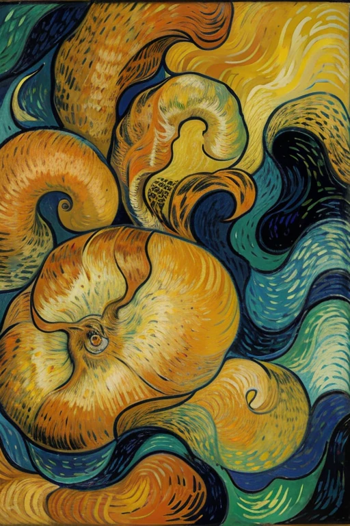 VincentWillemvanGogh, orange abstract background