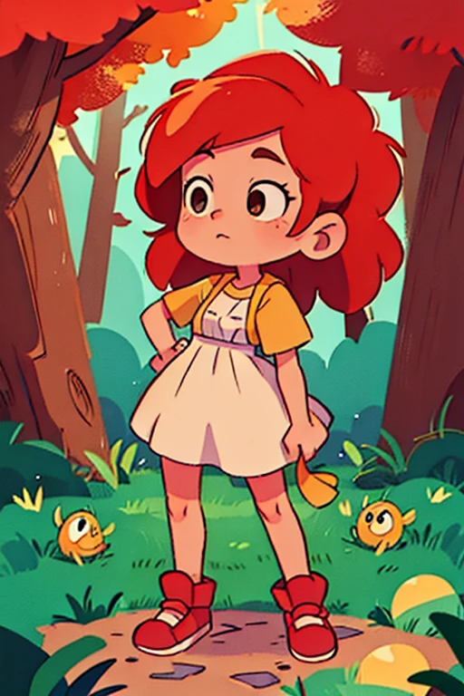 chica pelirroja en el bosque