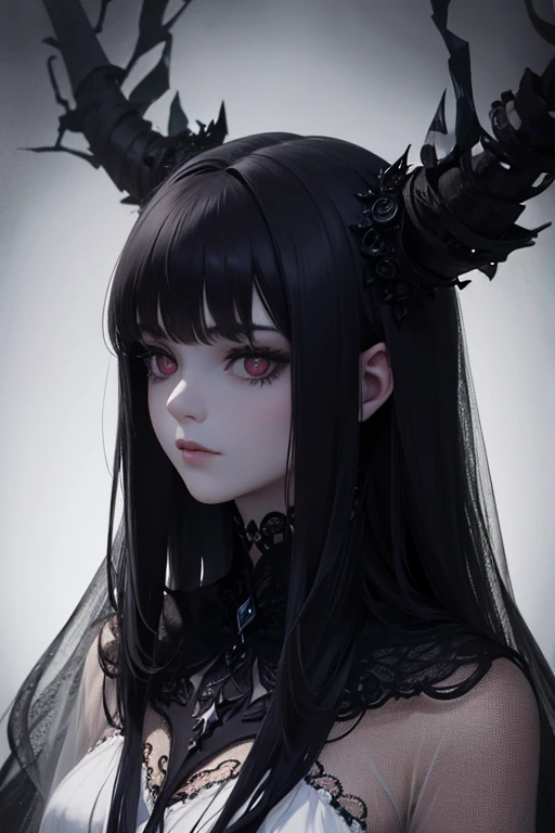 (Retratos femeninos surrealistas), (dark fantasy art: 1.6), Sombras profundas.