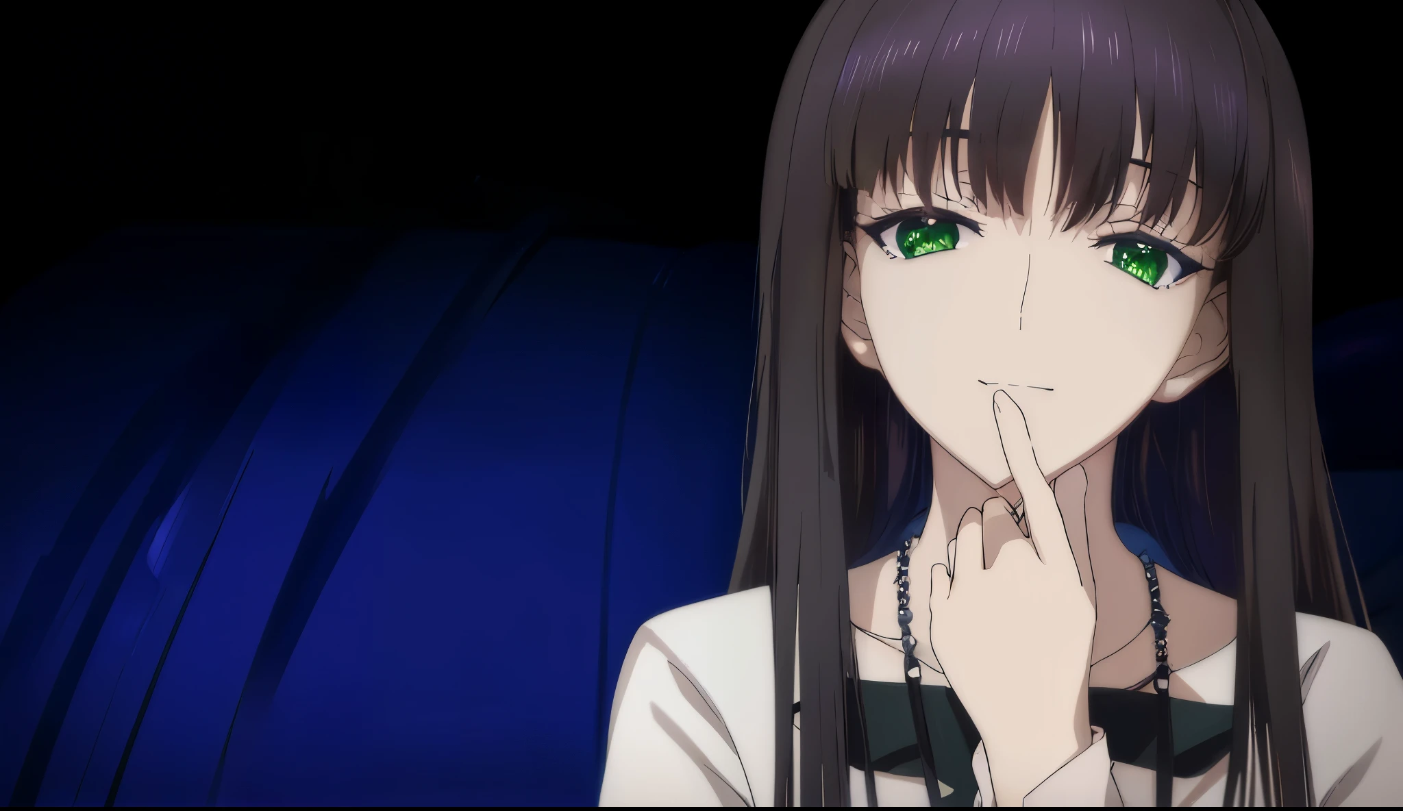 anime styled,Nice Buddy, Best Girl, (Anime Girl), Beautiful girl anime visual,anime portrait,beautiful anime high school girl,A seductive anime girl, anime visual of a young woman, Anime Best Girl, Anime girl with long red-purple hair and green eyes,A seductive anime girl, nffsw,hiquality,nffswと 8K を接続する, hight resolution,Very detailed CG, High quality shadows, Detail Beautiful delicate face, ディテール美しいDelicat eyes,BREAK(((非常に詳細な8Kの壁紙))),Makima (chain saw man),Sukasaha (Fate/grand order),Shimohira Reihua ,Hi-Res,Very delicate and beautiful CG illustration,top-quality,beautiful thigh,big breasts thin waist,masuter piece,(((masutepiece))), (((Best Quality))),8K,32K,masterpiece,beautiful alluring anime woman,ultra-definition,ultra-detailliert,hight resolution,a hyperrealistic schoolgirl,masuter piece, Best Quality, High quality, High Definition, high quality texture, high quality shadow, high detailing,finely detail,A teenage girl,1girl in,High school students,Solo,Soio,Only one person,Alone,One Person,taki,Mature atmosphere,Mature girls,Reddish-purple hair,Reddish-purple hair,Purple hair,cassis colored hair,silky and smooth hair,Colorful hair,Straight hair,Smile,Cool Beauty,Beautuful Women,Neat face, Beautiful realism,Seductive look,Bewitching look,serene expressions,beautiful hairl,彼女は首にNecklace身に着けています,Necklace,bead necklace,magatama accessories,A slight smil,Colorful eyes,green colored eyes,Jade-colored eyes,beautidful eyes,Bright eye,Delicat eyes,Eyes Like Gems,Jade Eyes,Hanging eyes,(Green eyes:1.5),Seductive face,Watching the viewer,Model photo,simple background,Black hair, longeyelashes, lightsmile, Reddish-purple hair, cassis colored hair, Hairpin, lightsmile, Seductive smile, Jade-colored eyes, PUPILS SPARKLING, Hanging eyes, multicolored eyes, Anime style, Hyper-Realism, Realism, Anime, 8K, Super Detail, ccurate, Best Quality, Anatomically correct, ccurate, nffsw, hight resolution, Best Quality,bustshot,simple background,nffsw, Unffsw, 4K, 8K, 64K, ((Highly detailed)), Black tie,White button shirt,Put your finger on your chin,Smile with open mouth,Red background,