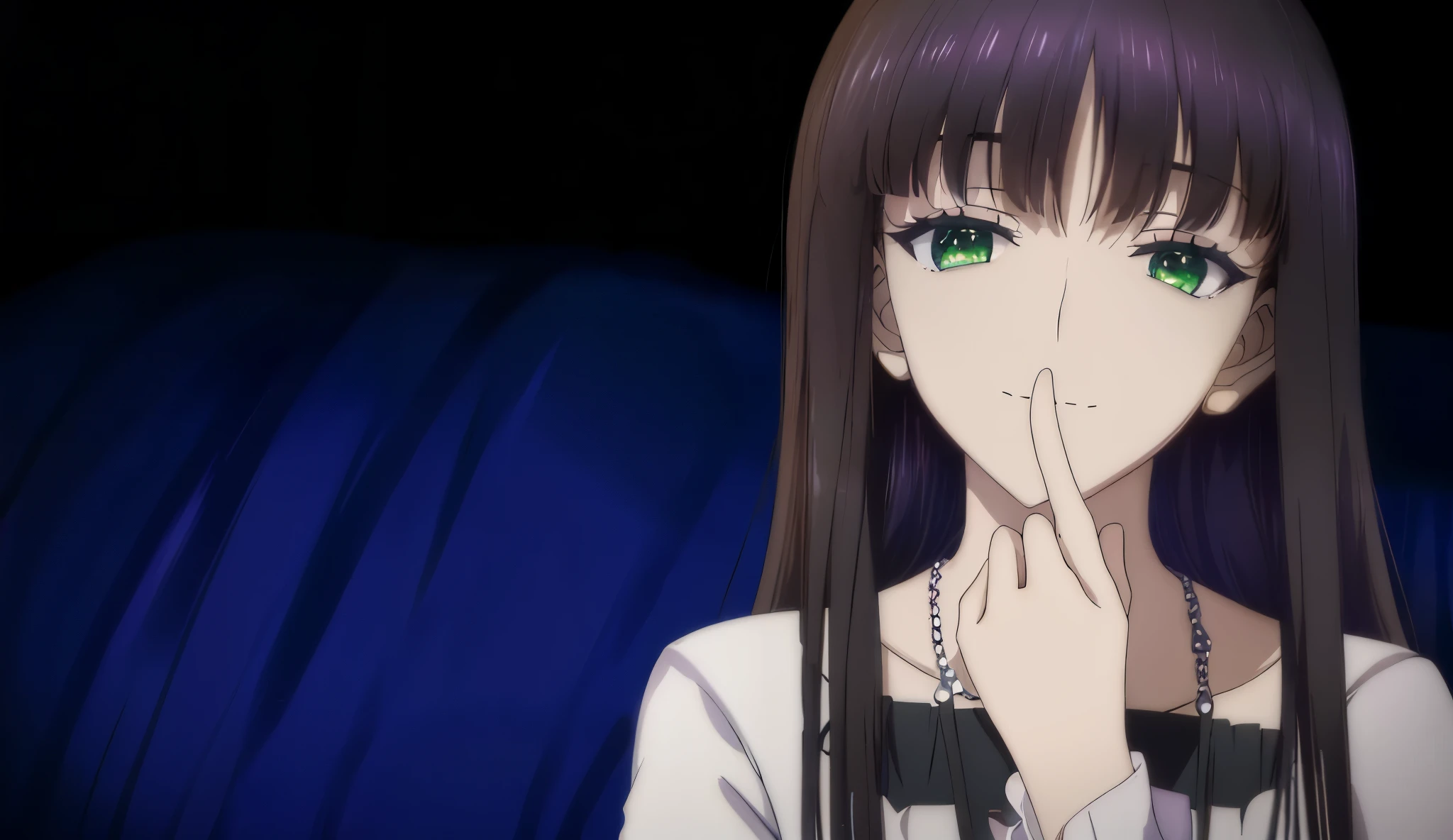 anime styled,Nice Buddy, best girl, (Anime Girl), Beautiful girl anime visual,anime portrait,beautiful anime high school girl,A seductive anime girl, anime visual of a young woman, Anime best girl, Anime girl with long red-purple hair and green eyes,A seductive anime girl, nffsw,hiquality,nffswと 8K を接続する, hight resolution,Very detailed CG, High quality shadows, Detail Beautiful delicate face, ディテール美しいDelicat eyes,BREAK(((非常に詳細な8Kの壁紙))),Makima (chain saw man),Sukasaha (Fate/grand order),Shimohira Reihua ,Hi-Res,Very delicate and beautiful CG illustration,top-quality,beautiful thigh,big breasts thin waist,masuter piece,(((masutepiece))), (((Best Quality))),8K,32K,masterpiece,beautiful alluring anime woman,ultra-definition,ultra-detailliert,hight resolution,a hyperrealistic schoolgirl,masuter piece, Best Quality, High quality, High Definition, high quality texture, high quality shadow, high detailing,finely detail,A teenage girl,1girl in,High school students,Solo,Soio,Only one person,Alone,One Person,taki,Mature atmosphere,Mature girls,Reddish-purple hair,Reddish-purple hair,Purple hair,cassis colored hair,silky and smooth hair,Colorful hair,Straight hair,Smile,Cool Beauty,Beautuful Women,Neat face, Beautiful realism,Seductive look,Bewitching look,serene expressions,beautiful hairl,彼女は首にNecklace身に着けています,Necklace,bead necklace,magatama accessories,A slight smil,Colorful eyes,green colored eyes,Jade-colored eyes,beautidful eyes,Bright eye,Delicat eyes,Eyes Like Gems,Jade Eyes,Hanging eyes,(Green eyes:1.5),Seductive face,Watching the viewer,Model photo,simple background,Black hair, longeyelashes, lightsmile, Reddish-purple hair, cassis colored hair, Hairpin, lightsmile, Seductive smile, Jade-colored eyes, PUPILS SPARKLING, Hanging eyes, multicolored eyes, Anime style, Hyper-Realism, Realism, Anime, 8K, Super Detail, ccurate, Best Quality, Anatomically correct, ccurate, nffsw, hight resolution, Best Quality,bustshot,simple background,nffsw, Unffsw, 4K, 8K, 64K, ((Highly detailed)), Black tie,White button shirt,Put your finger on your chin,Smile with open mouth,Red background,smile with open mouth