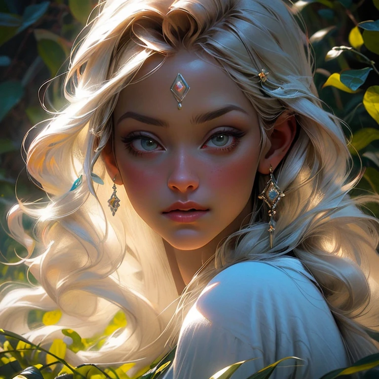 (best quality,4k,8k,alta resolução,masutepiece:1.2),ultra-detalhado,(Realistic,fotorrealista,Fotorrealista:1.37),Fundo estilo Klimt,retrato,feminine statue,elaborate composition,ornate pattern,paleta de cores rica,detalhes dourados,pinceladas expressivas,Elementos Decorativos,unique atmosphere,cores vibrantes,linhas curvas,pose majestosa,texturas sutis,ethereal beauty,Um olhar cativante, lip,detalhes finos,joias decorativas,flowing hair,intense emotion,Breathtaking elegance,postura graciosa,powerful presence,Fundo de sonho,lush vegetation,elementos naturais,Mystical aura,ethereal light、Aura cativante