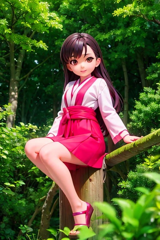 asian girl in the forest