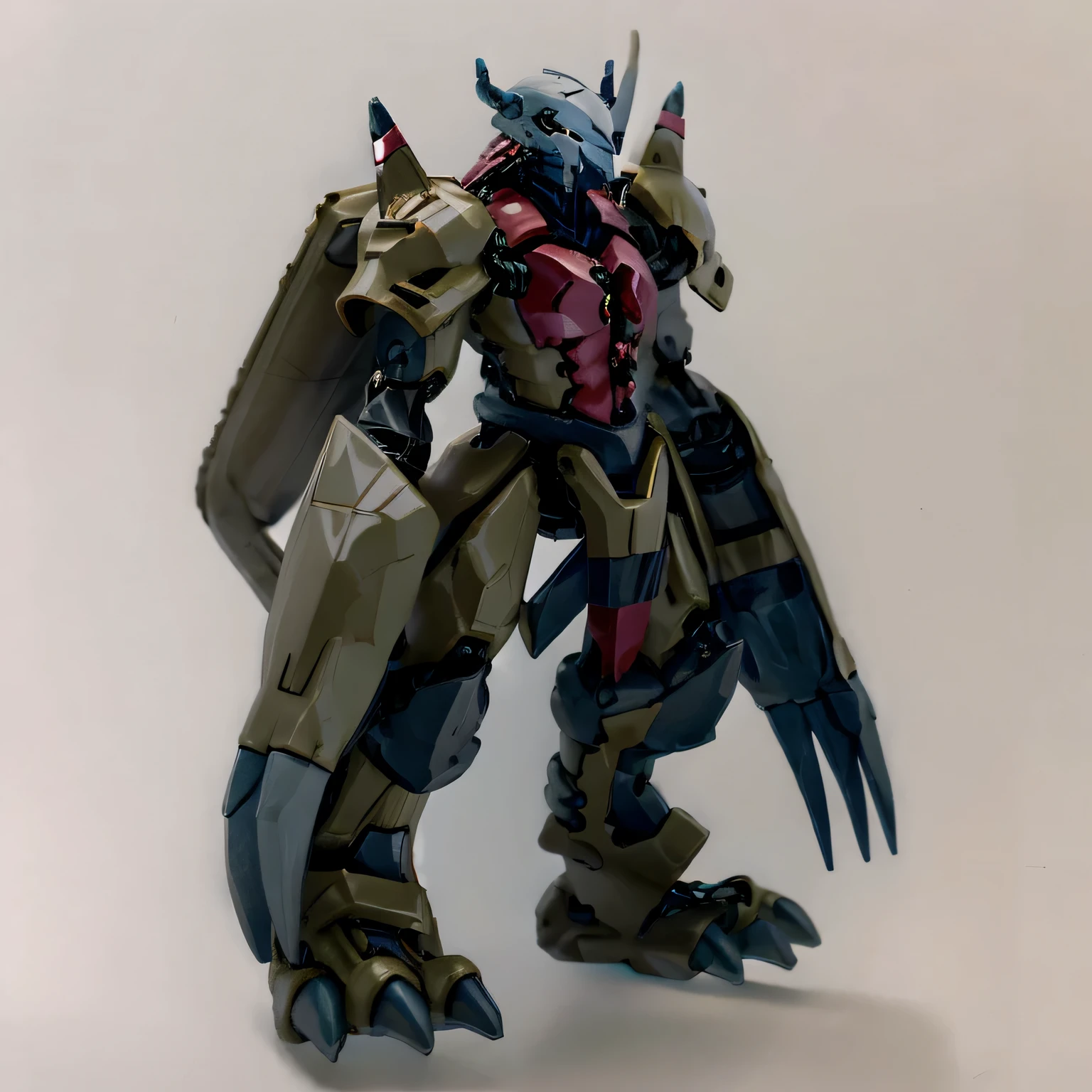 a close-up of a toy figure of a robot with a sword, action figure mecha, Digimon, mecha animal, anime action figure, Angewoman Glamorosa Digimon, robot dragon four fingered hands, arte chave digimon, sharp robot dragon claws, Alphonse, sharp robot dragon paws, Gurren Lagan, Dragon Mech bem blindado, an anime large mecha robot