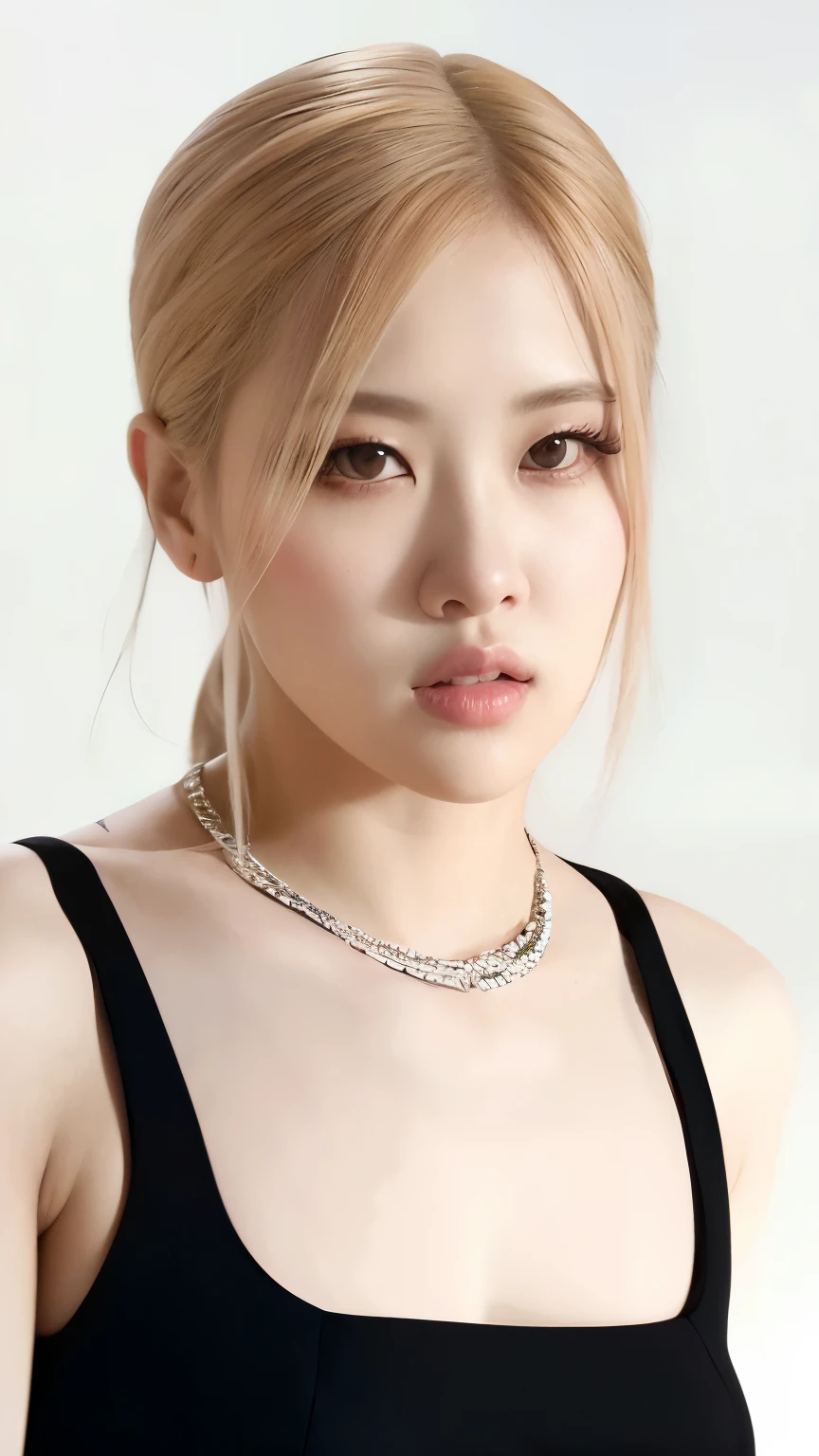 Un primer plano de una mujer con un vestido negro y un collar, Parque Roseanne de Blackpink, JIA, Parque Ji-min, Jossi de Blackpink, Hermosa mujer surcoreana, Sun Yunjoo, Heonhwa Choe, Linda actriz coreana, portrait of Jossi de Blackpink, Actriz femenina de Corea, Hermosa joven coreana, Hermosa joven coreana