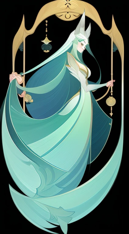 Full length portrait of 1 girl, Witcher, Gorgeous long dress, wizard hat, Standing on your feet, (((独奏))), Clear facial features,  Linear design, ((Background of the Tarot card, symmetrical beauty)), Perfect symmetry, The art of symmetry, Permanent drawings of characters in flowers)), (tmasterpiece，top Quority，beste-Qualit，extra high resolution，Clear facial featuresbeautiful eyesbeautiful face)A Necromancer，green clothing，standing at full height，独奏，Clear facial features，(tmasterpiece，top Quority，beste-Qualit，extra high resolution，Clear facial featuresbeautiful eyesbeautiful face)