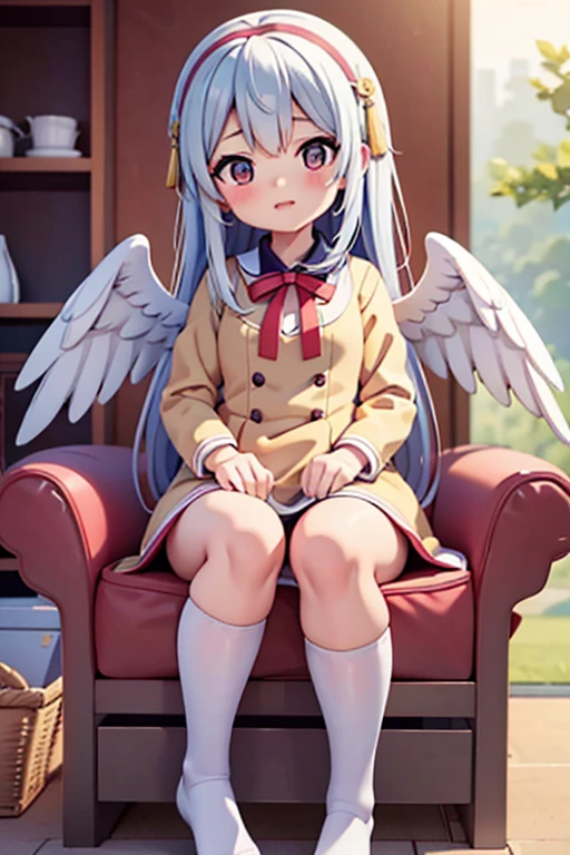 asian girl with angelic uniform