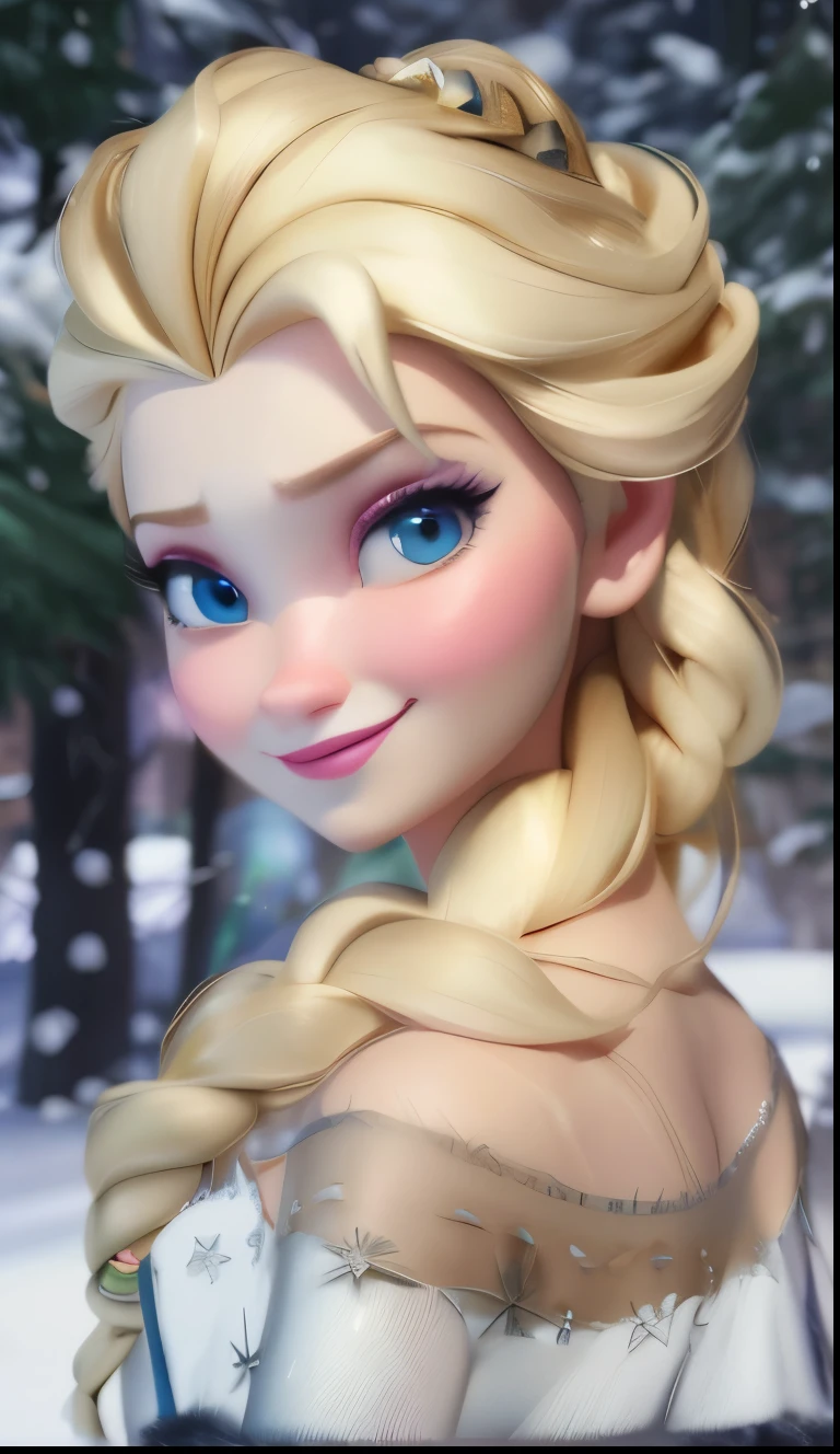 um close up de um personagem de desenho animado com um longo cabelo loiro, Elsa bonita, Disney fotorrealista, Retrato de Elsa de Arendelle, Retrato de Elsa de Frozen, Elsa, Loira - Princesa Cabelos, Elsa Congelada, in style of disney animation, Elsa, Frozen, Disney foto realista, retrato da princesa, 4K HD |. cabelos brancos de neve, CG 3D, 3 d cg |
