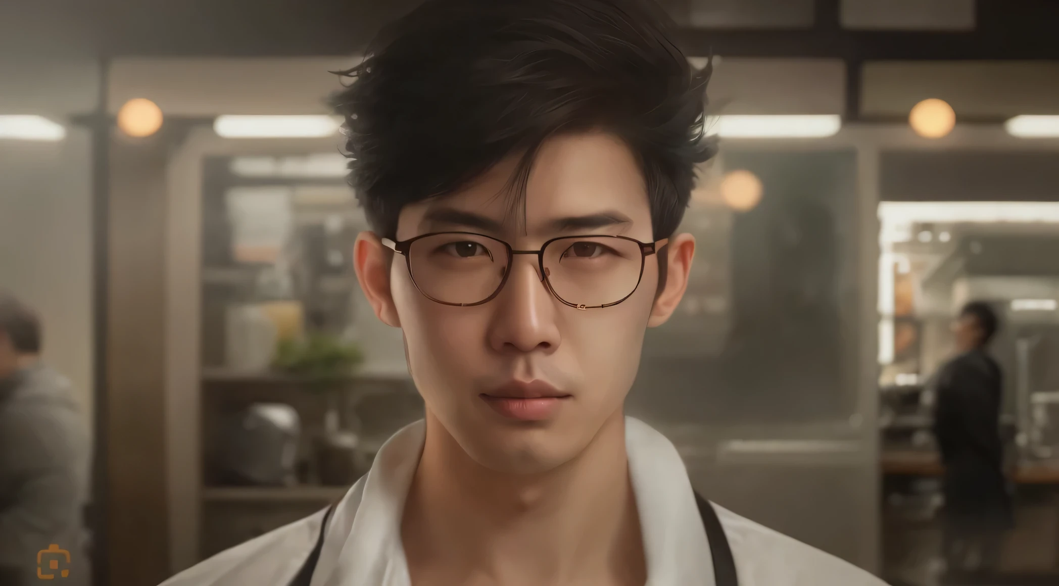 Ara of a man wearing glasses looking at the camera々Imagen, 8K portrait rendering, ross tran 8 k, artwork in the style of guweiz, cinematic realistic portrait, ross tran and bayard wu, highly detailed vfx portrait, inspired by Ding Yunpeng, Korean Male, highly detailed vfx portrait of, lee madgwick & Liam Wong