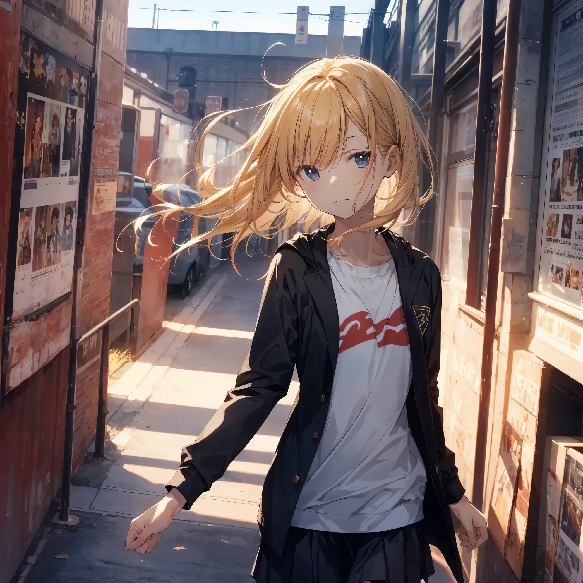 Super high quality by the art god, Ultra-detailed, High resolution, anime moe art style, best anime 8K konachan wallpaper, Pixiv Contest Winner, Perfect Anatomy, BREAK,(Draw a girl sleepily walking to school. ),BREAK, 1girl in, (Solo,Lori,,13yea:1.3),Full limbs, complete fingers,a junior gynous attraction, (Very short hair), Sleeping hair, hair messy, flat chest, Small butt, groin, Small eyes,Beautiful detailed black eyes, Well-proportioned iris and pupils, disgusted eye, High resolution detailed hair, School uniform, Skirt, On the way to school. BREAK,Ultra-detailed細なスキン, Best lighting by famous artists, 8K, Illustration,