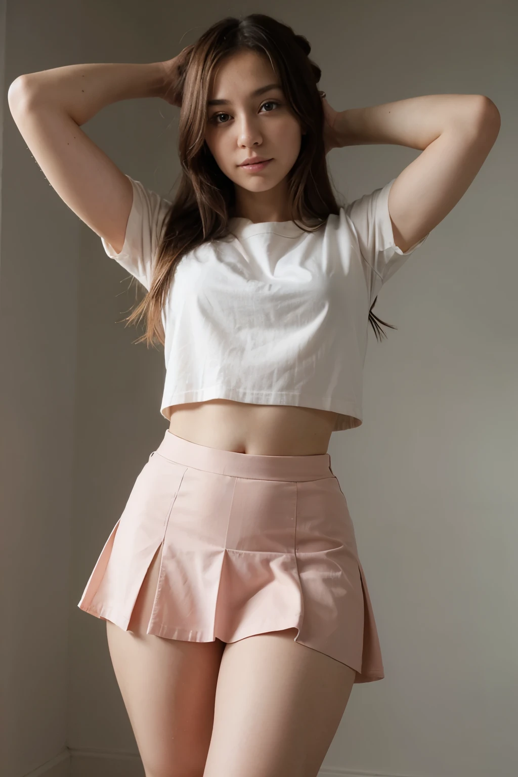 Anime girl lifting skirt