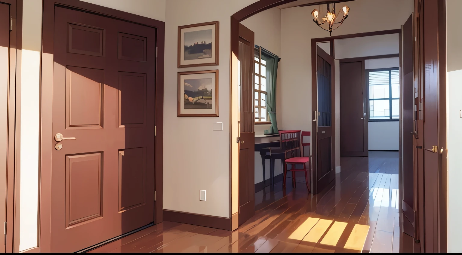 entranceway、living roomのドア、living room、Hallway of the house