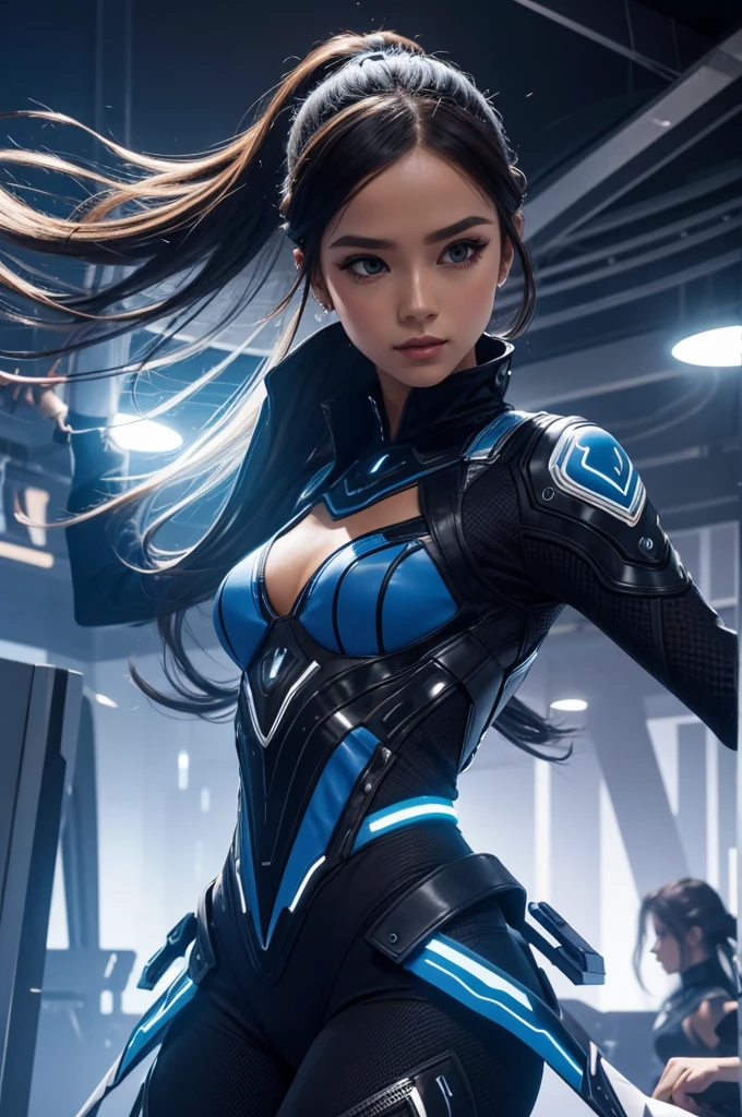 Dance template with futuristic outfit in high quality and well detailed