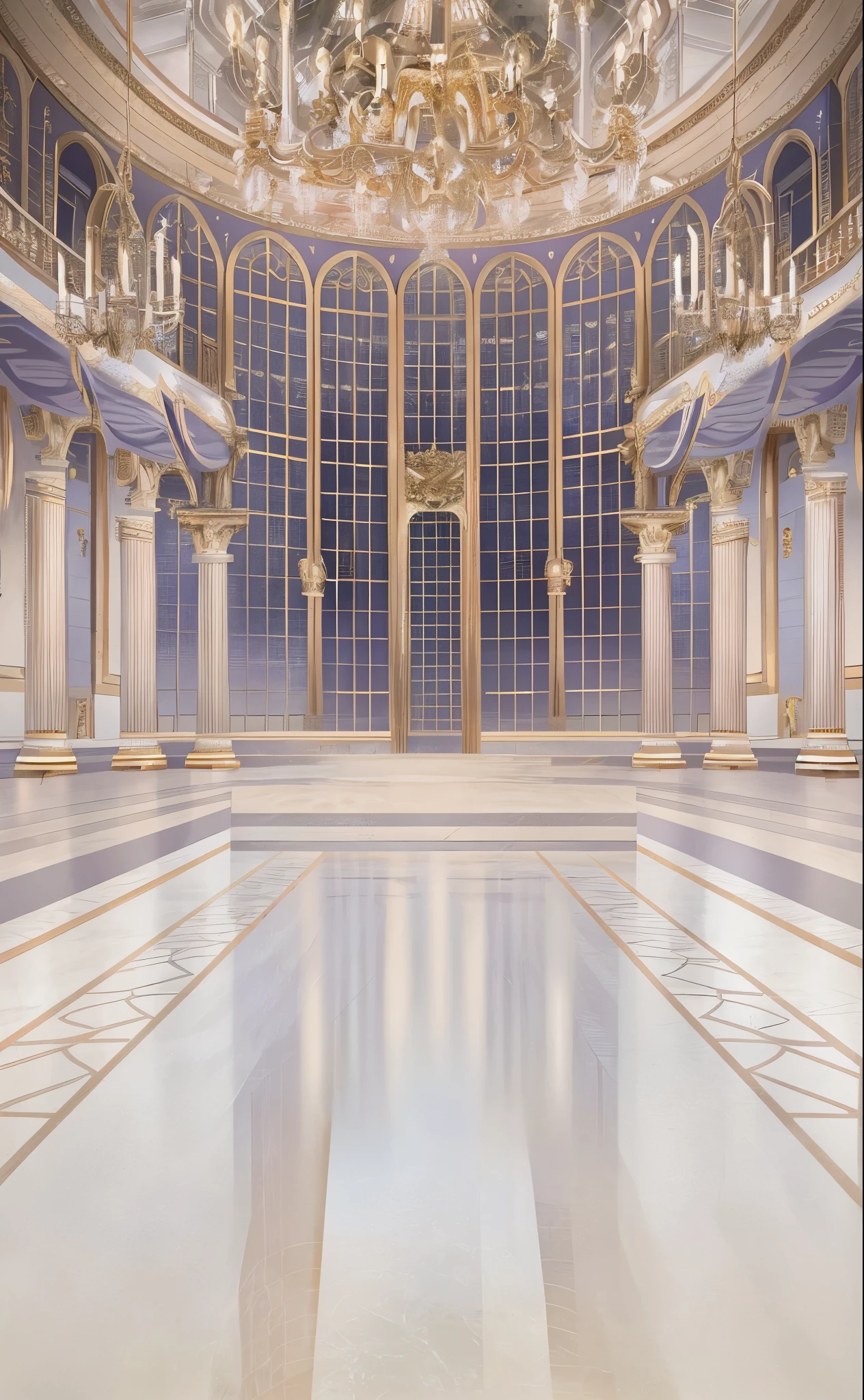 It turns out there was a big room,There are chandeliers and marble floors, dance hall background, Background art deco palace, palace background, Stunning mysterious background, light kingdom backdrop, golden banquet hall background, exquisitely designed throne room, marble room, decadent throne room, fairy tale style background, royal interior, in a futuristic desert palace, throne room, Baroque style painting background