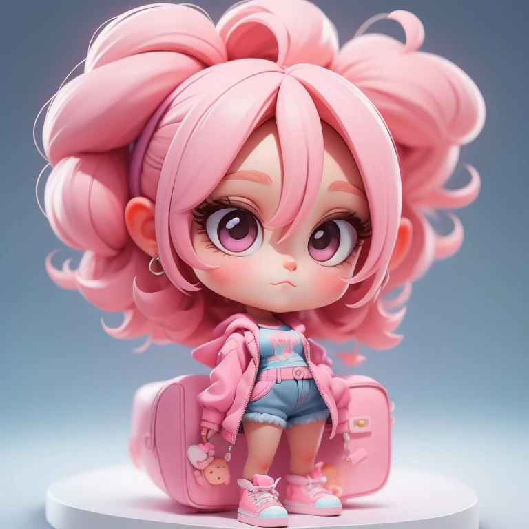 Super cute girl, Full body, Cute Dreamy Hairdresser Popmart Blind Box, IP Design, Clean and bright background 3D rendering, OC Display, 10, soft focus, Nice Glossysuper specs-ar 3:6 50 --Q 2 --niji 5 - Style expression --s 2