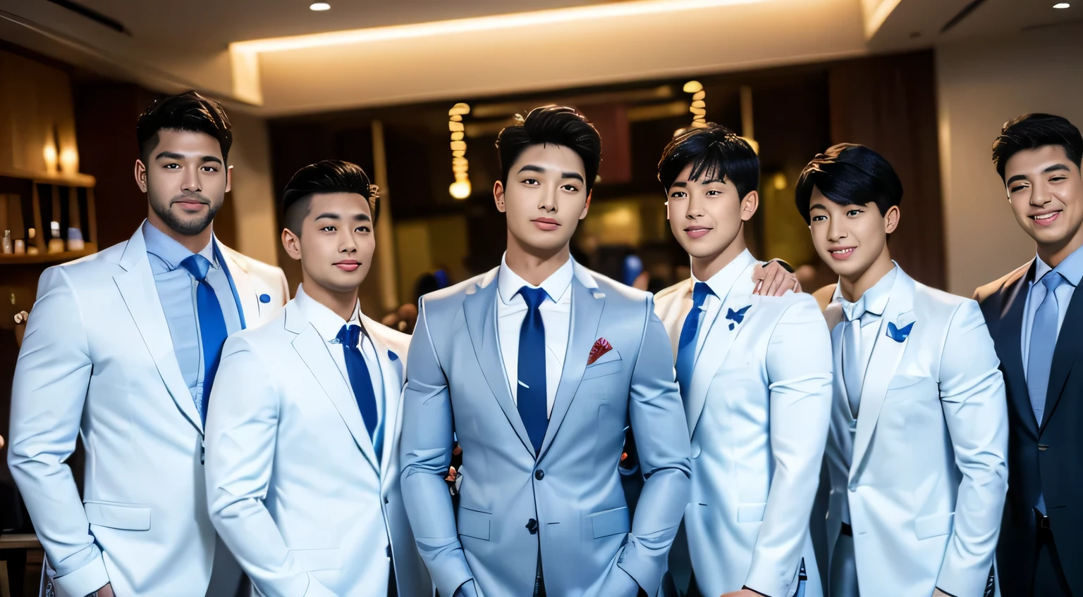 (tmasterpiece: 1.2),(computer generated art:1.3),(actual:1.5),(Post-processing:1.3), (Focus Clear:1.3), 1人, (Suits and ties), One-piece suit, Young Koreans , Korean men, (high shadows detail), chest muscle, Big arm muscles, blood vessel, large muscle, broad shoulder, looking at viewert, balance eyes, nightclub, ports, cafe shop