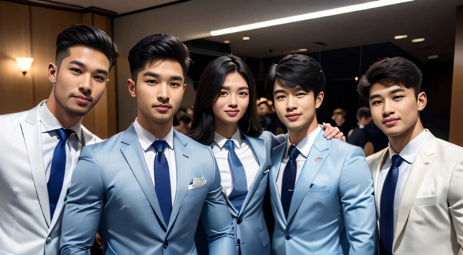 (tmasterpiece: 1.2),(computer generated art:1.3),(actual:1.5),(Post-processing:1.3), (Focus Clear:1.3), 1人, (Suits and ties), One-piece suit, Young Koreans , Korean men, (high shadows detail), chest muscle, Big arm muscles, blood vessel, large muscle, broad shoulder, looking at viewert, balance eyes, nightclub, ports, cafe shop