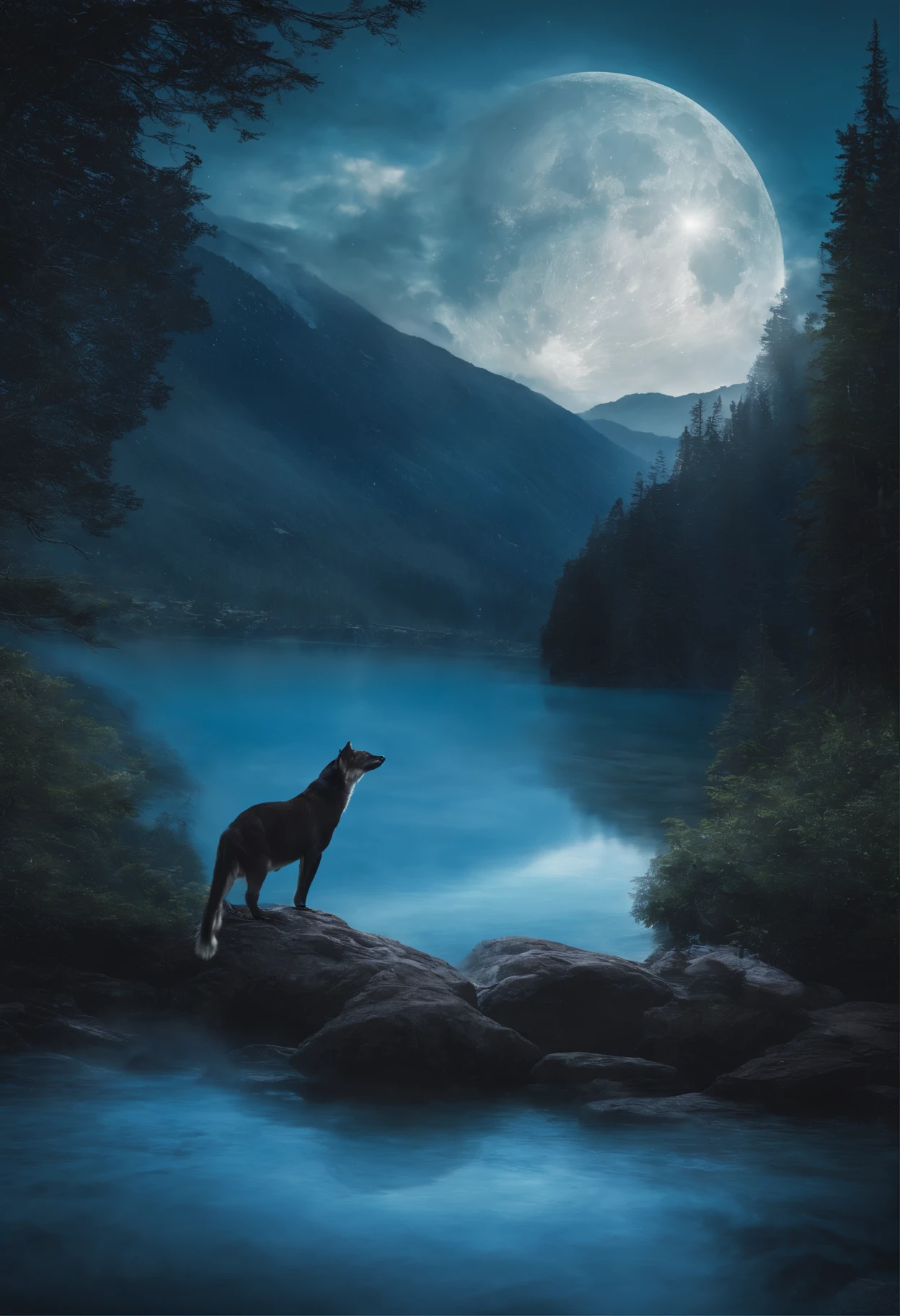 there is a кит jumping out of the water with a full moon in the background, кит, кит fall, blue кит, flying кит, китs, humpback кит, кит monsters, Сабреддит / r / кит, океанское гигантское существо, glimmering кит, flying китs, sky китs, they are chasing a кит, the blue кит crystal texture