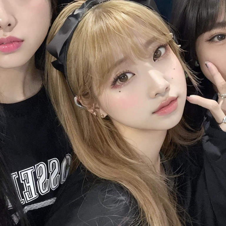 Tres chicas posando para una foto con las manos en alto., Lalisa Manobal, Lalisa Manoban de Blackpink, Chiho, El Corte Hime, Jossi de Blackpink, ulzzang, con flequillo, neat hair con flequillo, Hermosa Delphine, con flequillo completo, portrait of Jossi de Blackpink, Jaeyeon Nam, Parque Roseanne de Blackpink