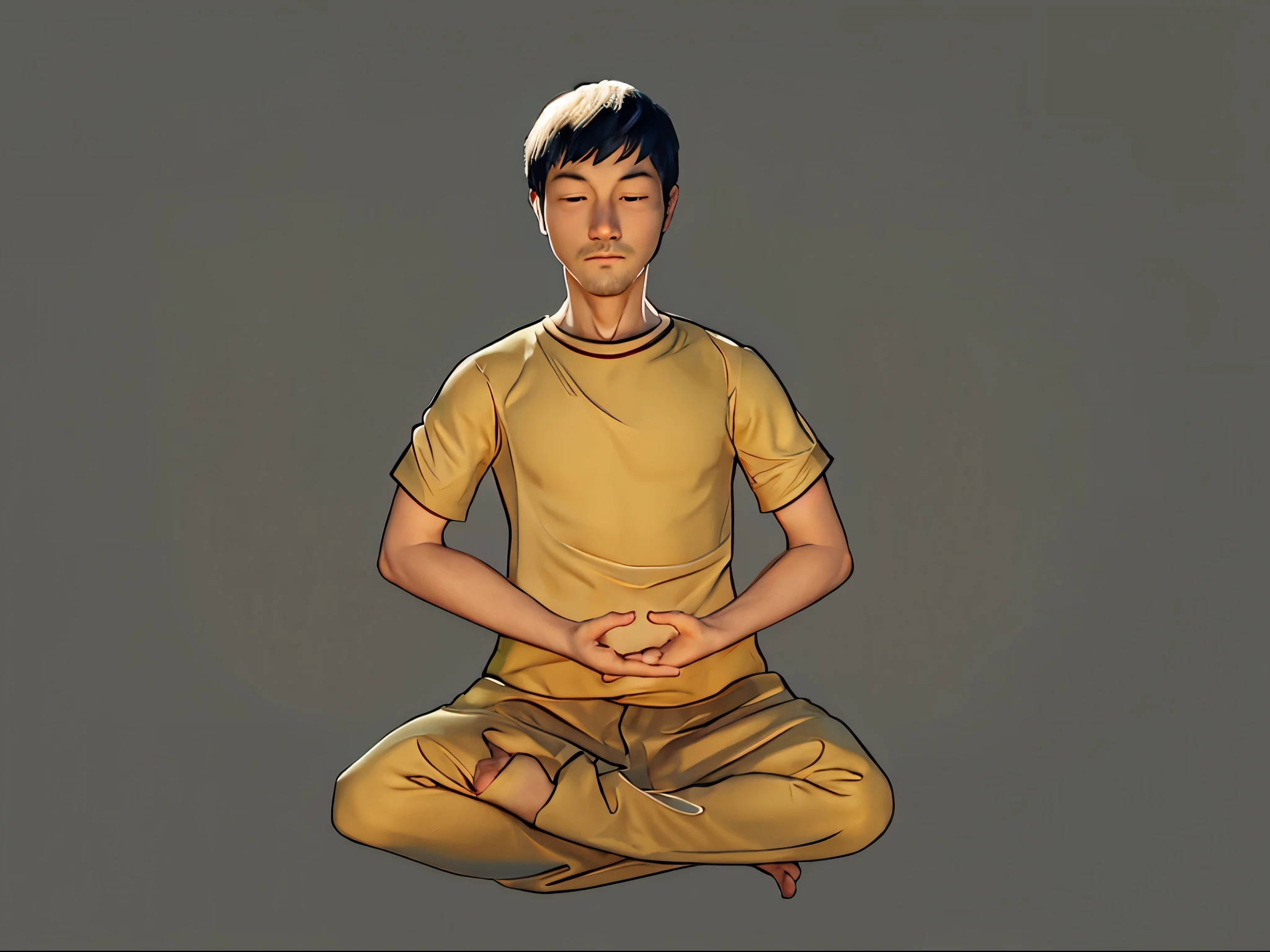 French and German men sitting cross-legged，hands in a pocket, A meditative pose,  lamplight, A meditative pose, A meditative骶骨姿势, A meditative, yoga A meditative pose, praying A meditative, A meditative in lotus position, , A meditative, serene lamplight, sitting cross-legged, Strike action-packed poses, lotus pose, hindu stages of A meditative