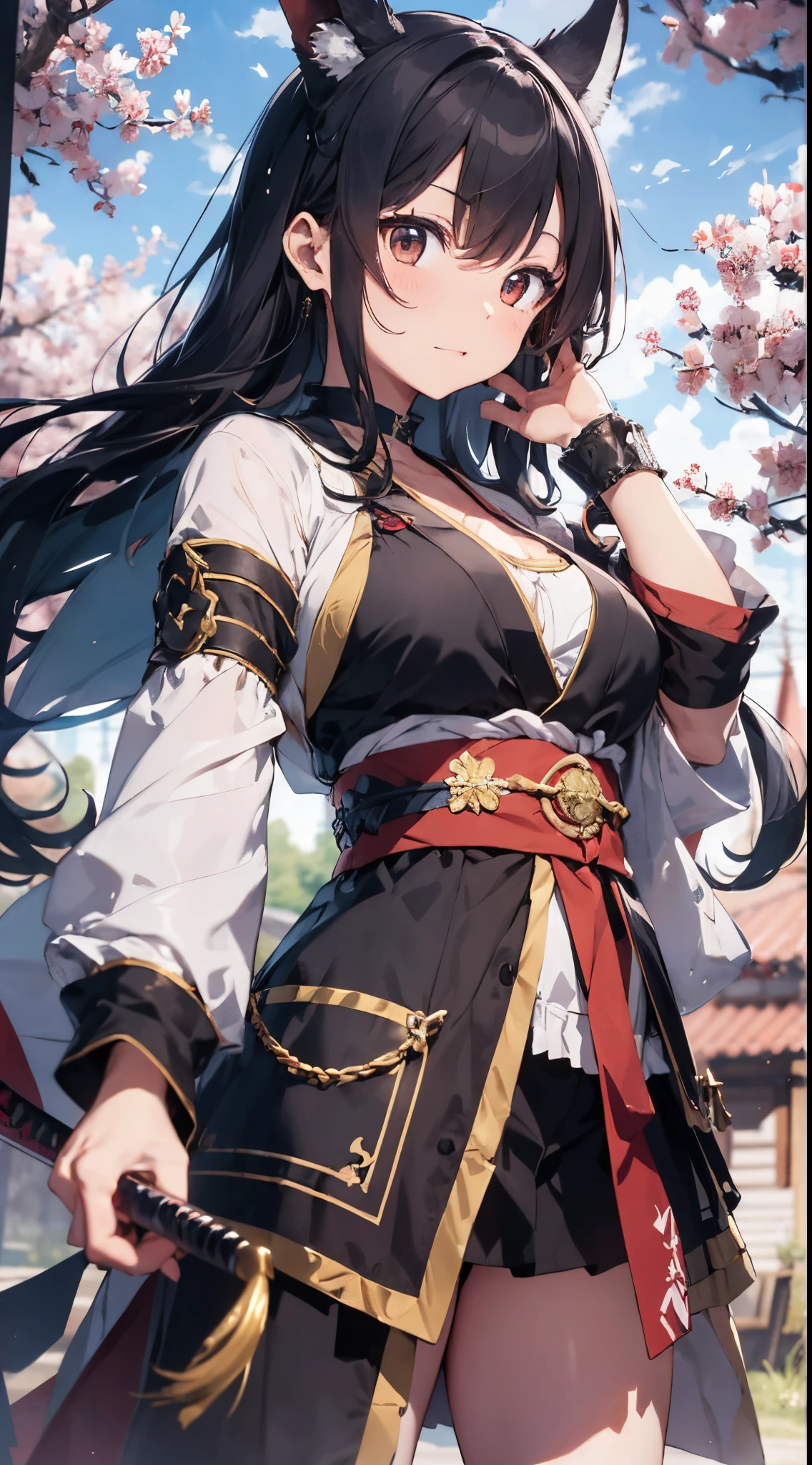 masterpiece、(detaileds、hight resolution、top-quality)、(女の子 1 人:1.5)、Onmyopath、samurais、A war-torn country with half-demons。 Silakurena, once a united state,、The country collapses due to the death of Meishu, who was organizing various places.、The three domains were entering the Warring States Period, where they were vying for the unification of the world.。 Nearly half of Shirakena is made up of humans.、There are also half-youths and beastmen.、The composition is largely divided by the clan.。 Northeast「Swaga Clan」は呪術や式神を駆使するOnmyopathたちの藩、Southeast「Takekura Domain」は城壁をも斬り裂く一騎当千のsamuraisたちの藩、western「Zion Clan」is a clan of subhumans such as half-youkai and beastmen who are good at witchcraft and covert actions.。 The three clans fought many times,、Through tactics that make the most of each characteristic、The forces were antagonistic。 After metastasis、Suddenly, the three clans that were confused by the shock of metastasis「Your power... Show me out...」I heard a voice saying.。 Convinced that this must be a message from the divine fox in the world of Shirakurena, the three clans decided to make a temporary truce.、Again became one country as Sirakrena。 Eta、To Centrake, who has tried to contact、Obey the message and wield your power as one、It was going into a state of war.。