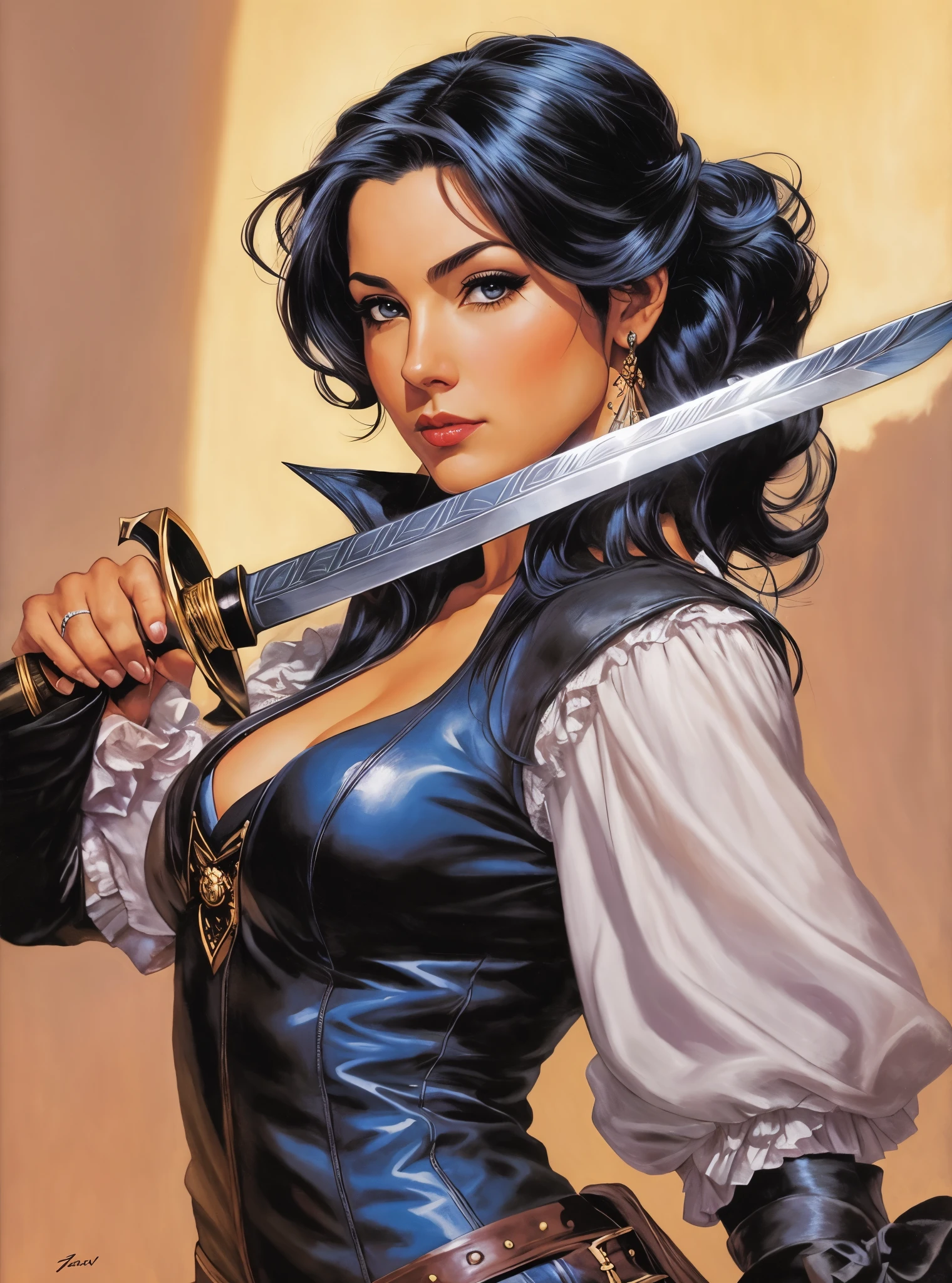 a close up of a woman holding a sword in a dress, zenescope, style ivan talavera and artgerm, chris moore. artgerm, steven artgerm lau, artgerm julie bell beeple, artgerm greg rutkowski _ greg, snow white as a d & d fighter