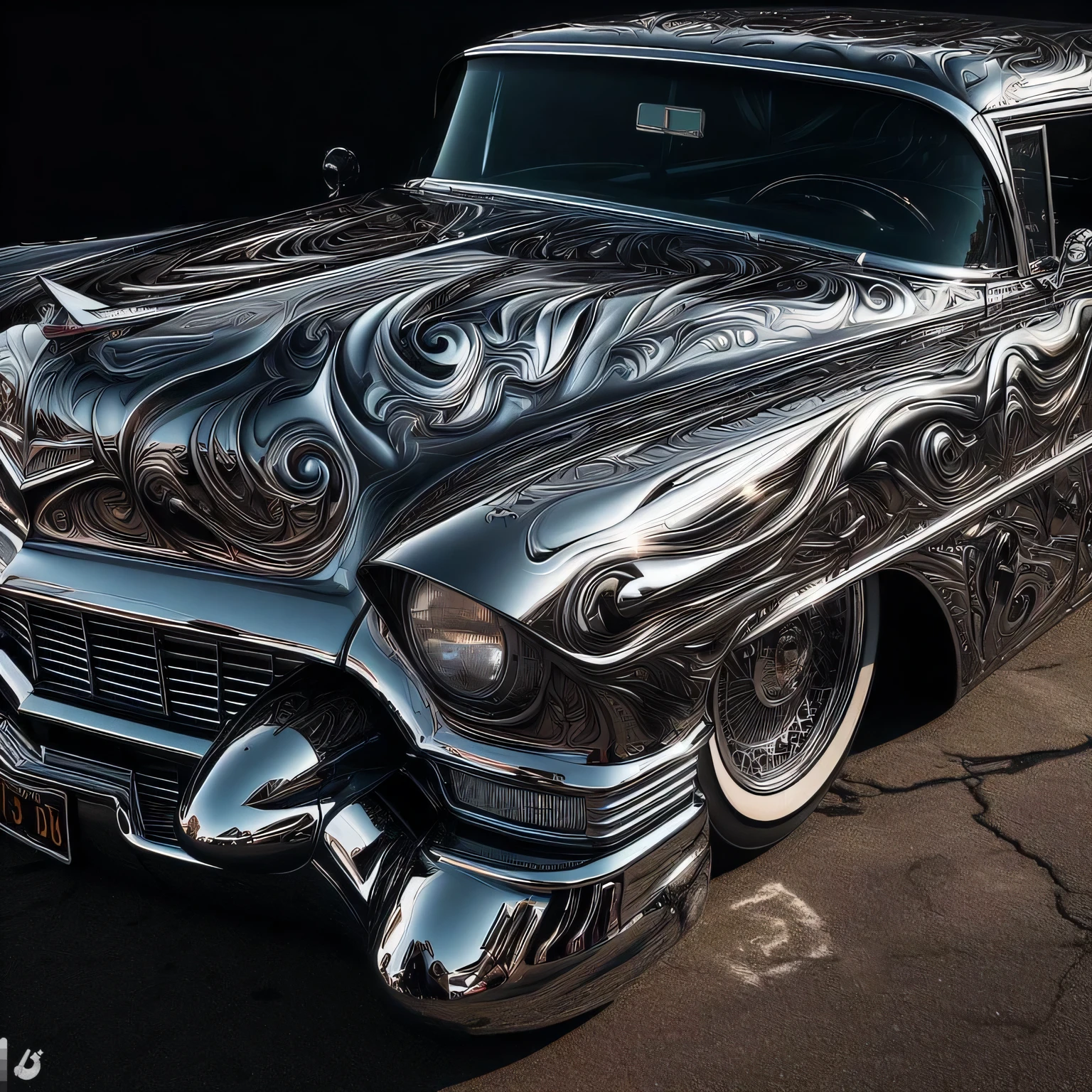 imagem inteira de um cadilac eldorado 1956 low rider