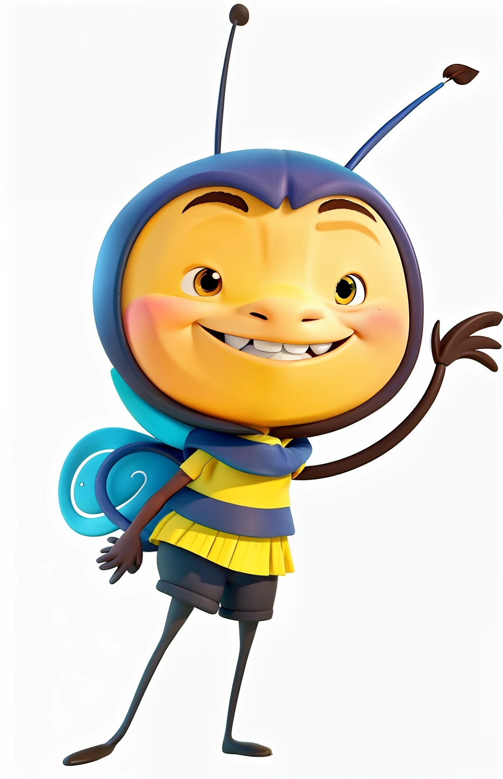 uma mascote abelha estilizada estilo disney pixar, alta qualidade, melhor qualidade